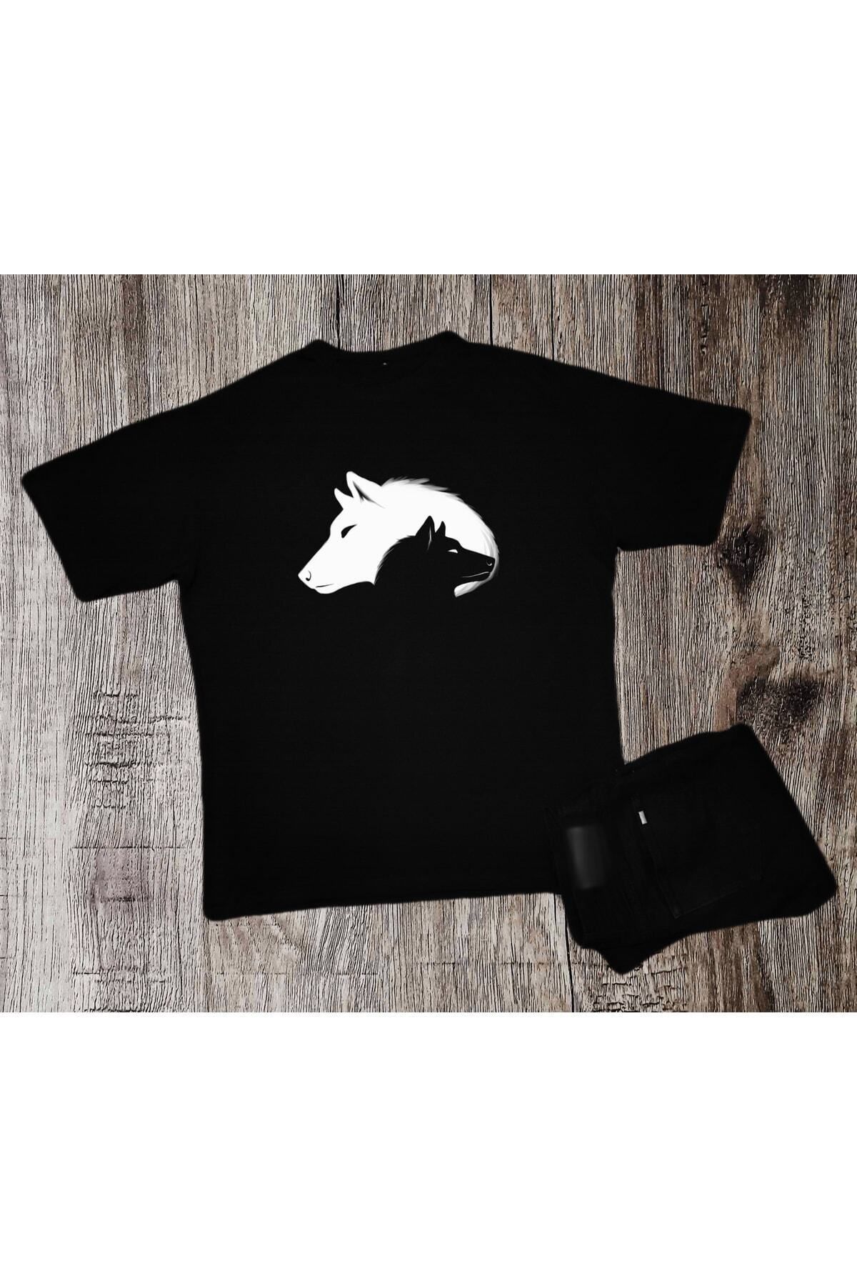 donamod Oversize Unisex Kurt Baskılı Siyah Tshirt