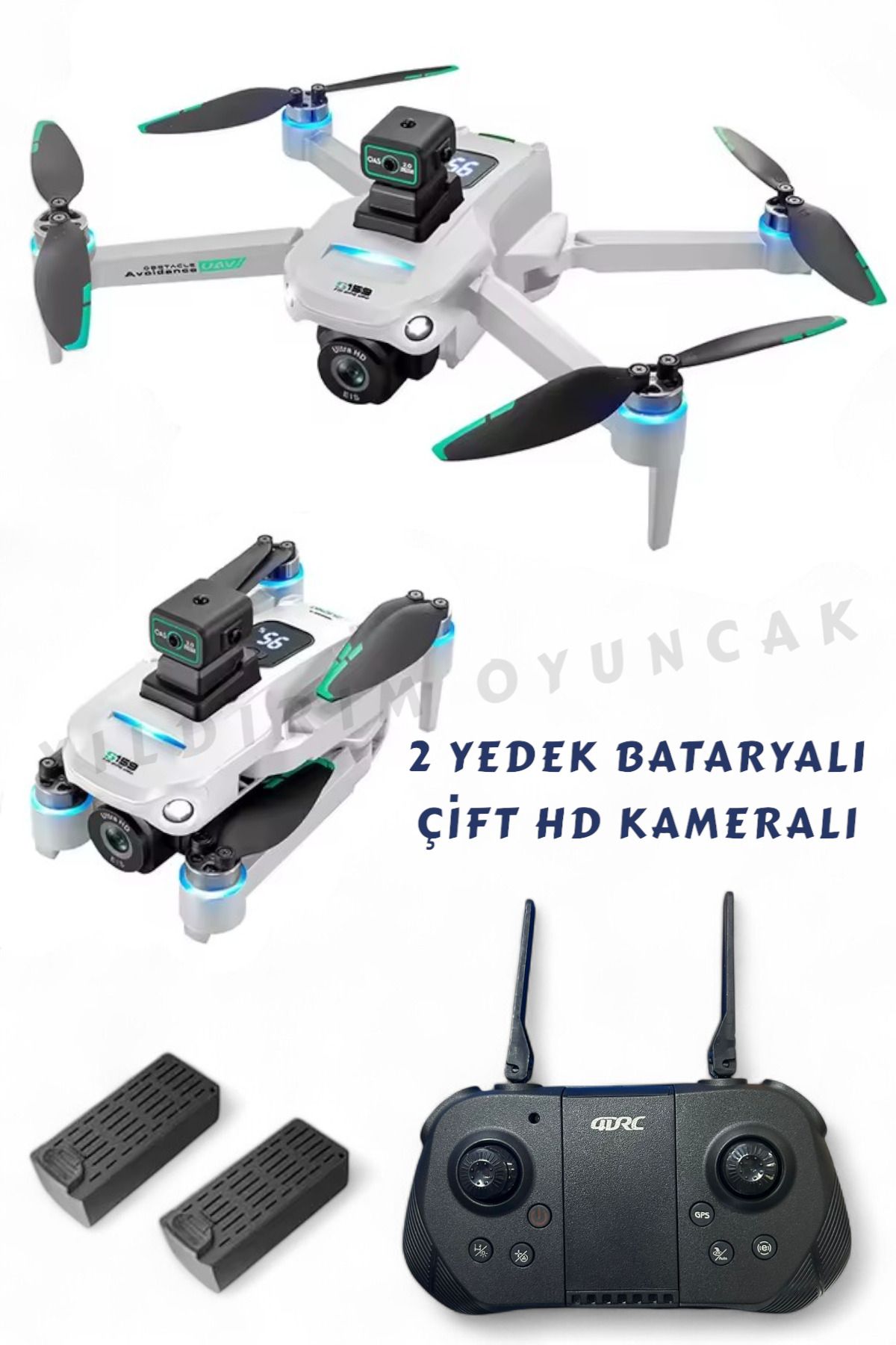 YILDIRIM OYUNCAK Uzaktan Kumandalı Full Fonksiyon Şarjlı 8K Çift Kameralı Drone Katlanabilir Taşıma Çantalı Drone