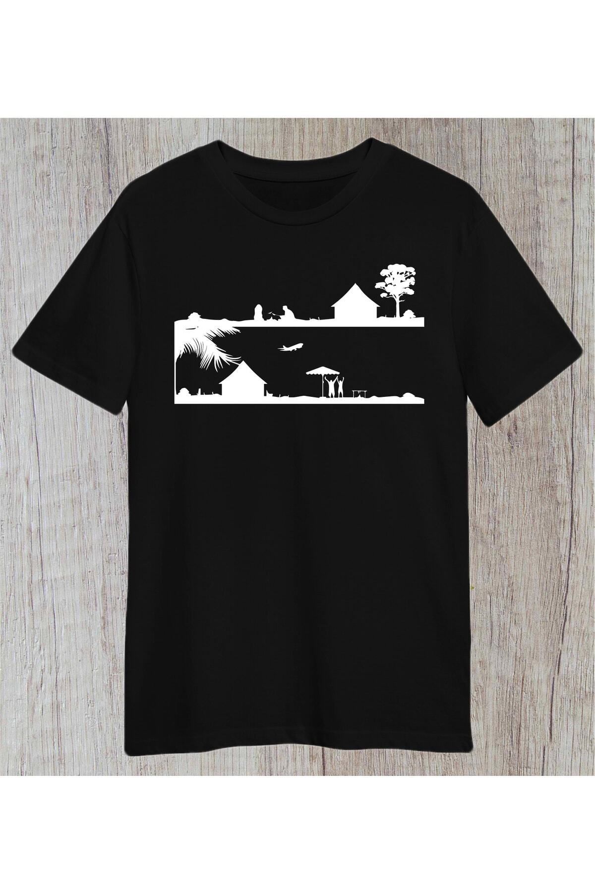 donamod Unisex Kampçı Gezi Çift Kombin Tatil Gezi Özel Tasarım Regular Tshirt