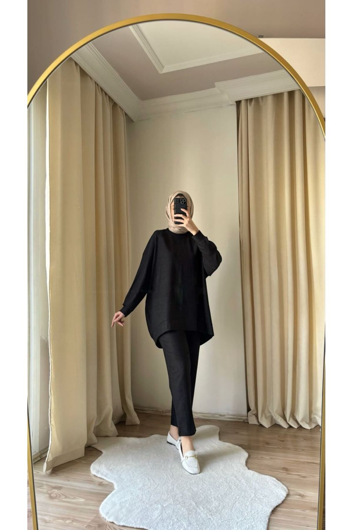 Suede Style 9105 - Şık Rahat Kadın Özel İnce Kumaş Pantolon Bluz Takımı