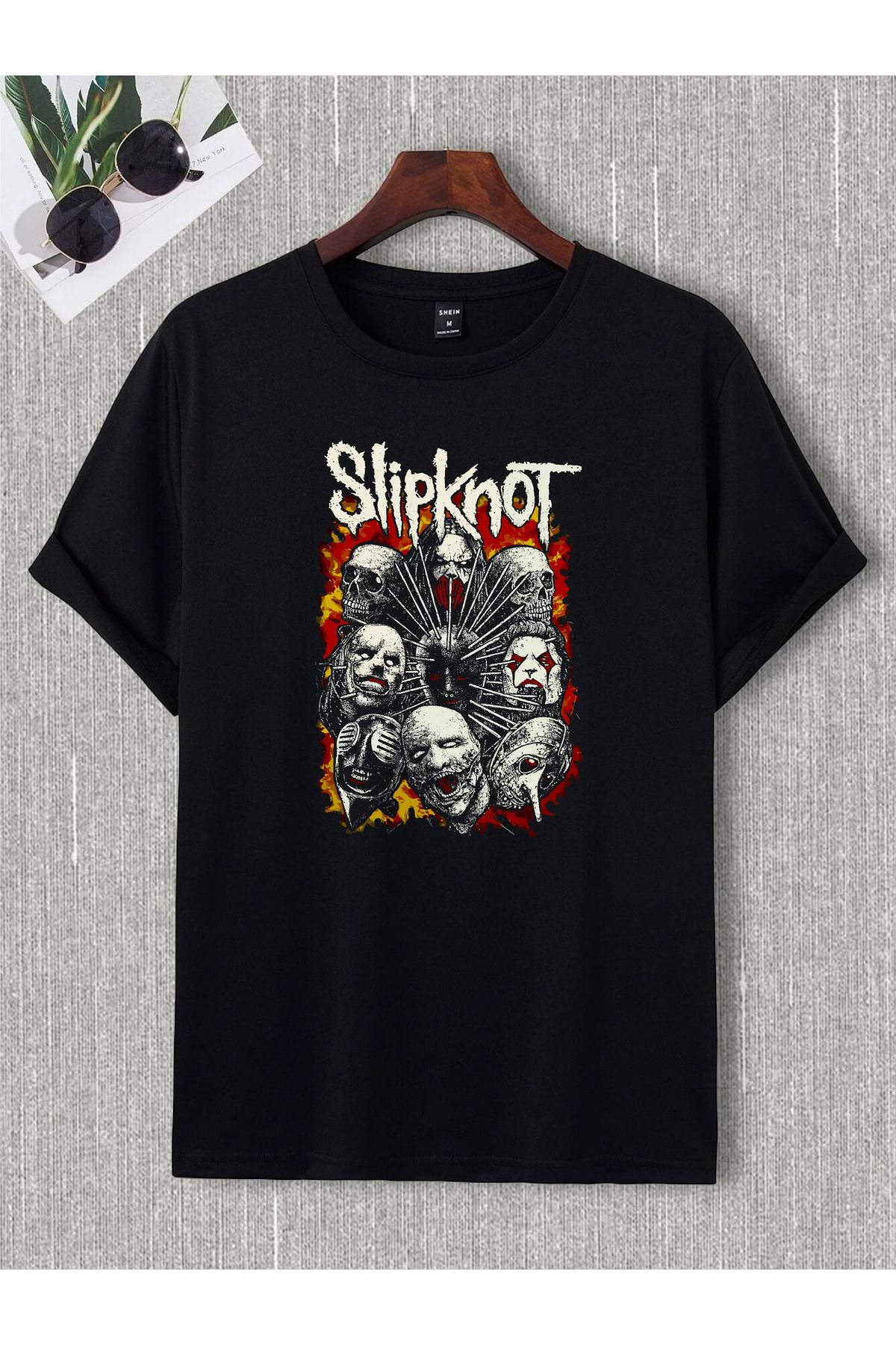 donamod Unisex Oversize Slipknot Pantera Metallıca Iron Madıen Black Sabbath Ac Dc Rock Metal Tişört T shirt