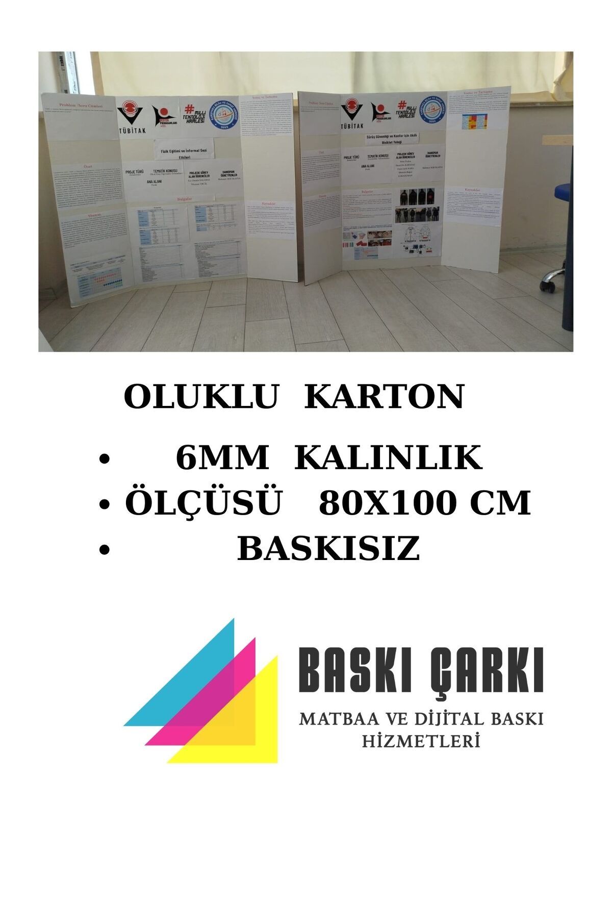 BASKI CARKI OLUKLU KARTON BEYAZ 5 ADET