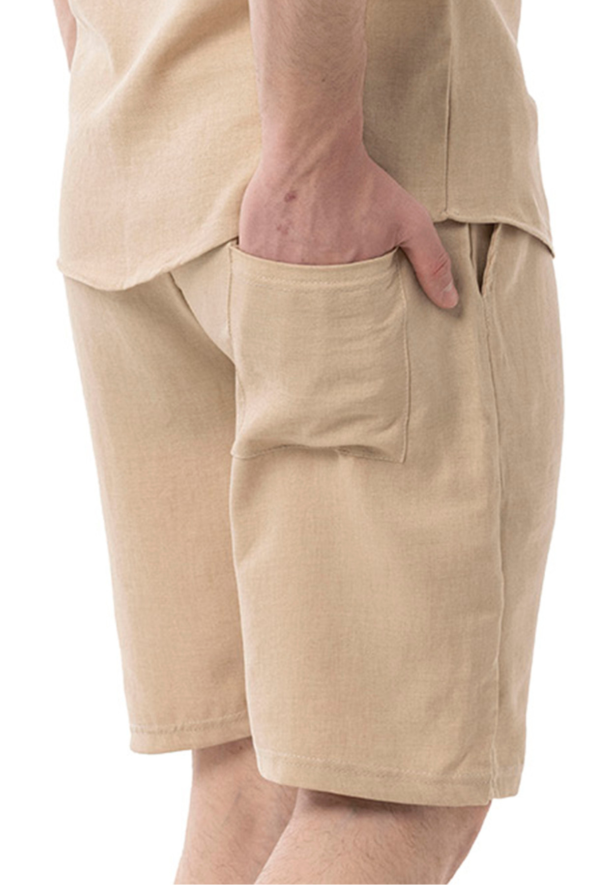 monox  Erkek Mekanik Keten Şort - Görsel 2