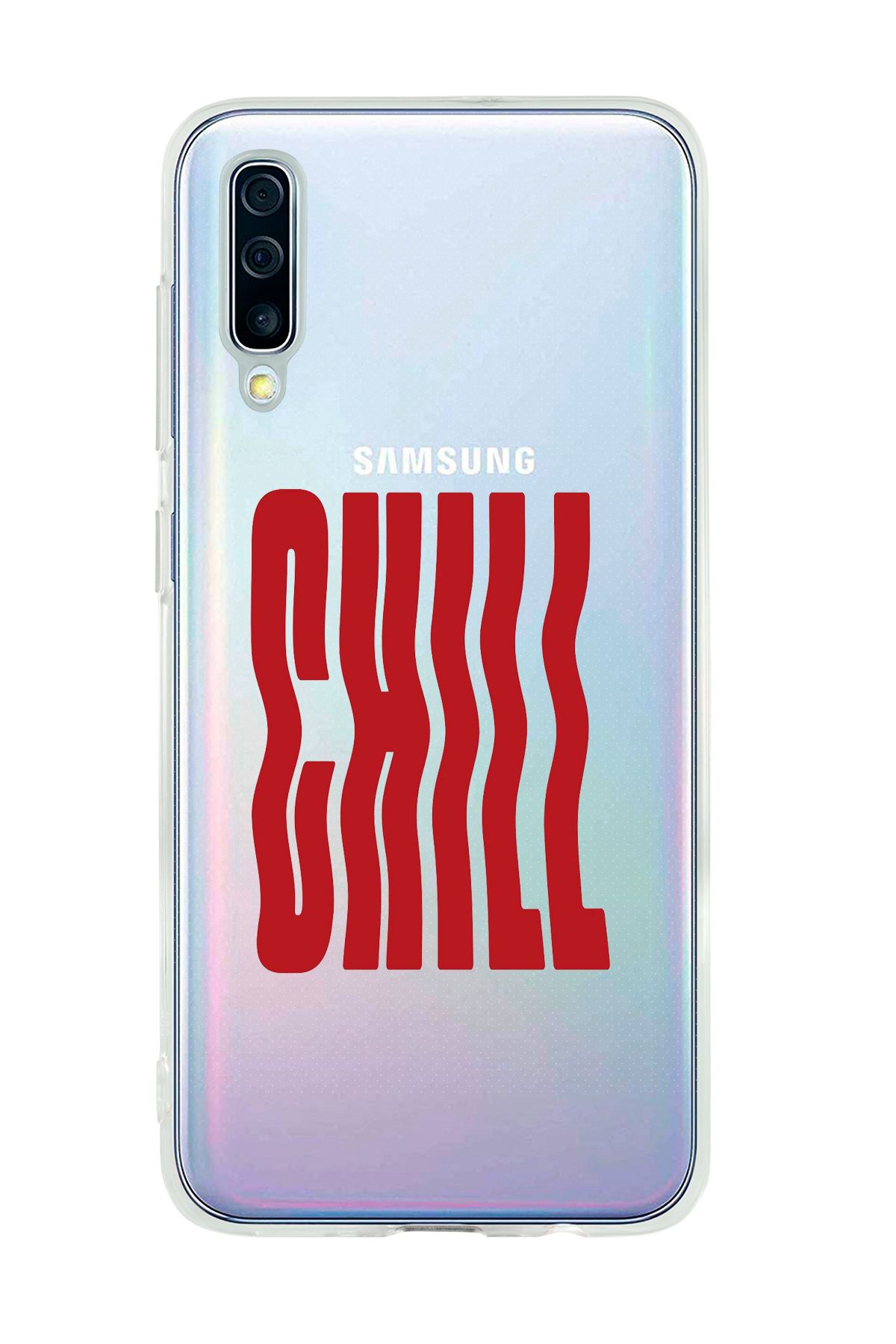 mooodcase Galaxy A50 Uyumlu Chill Desenli Şeffaf Silikonlu Telefon Kılıfı
