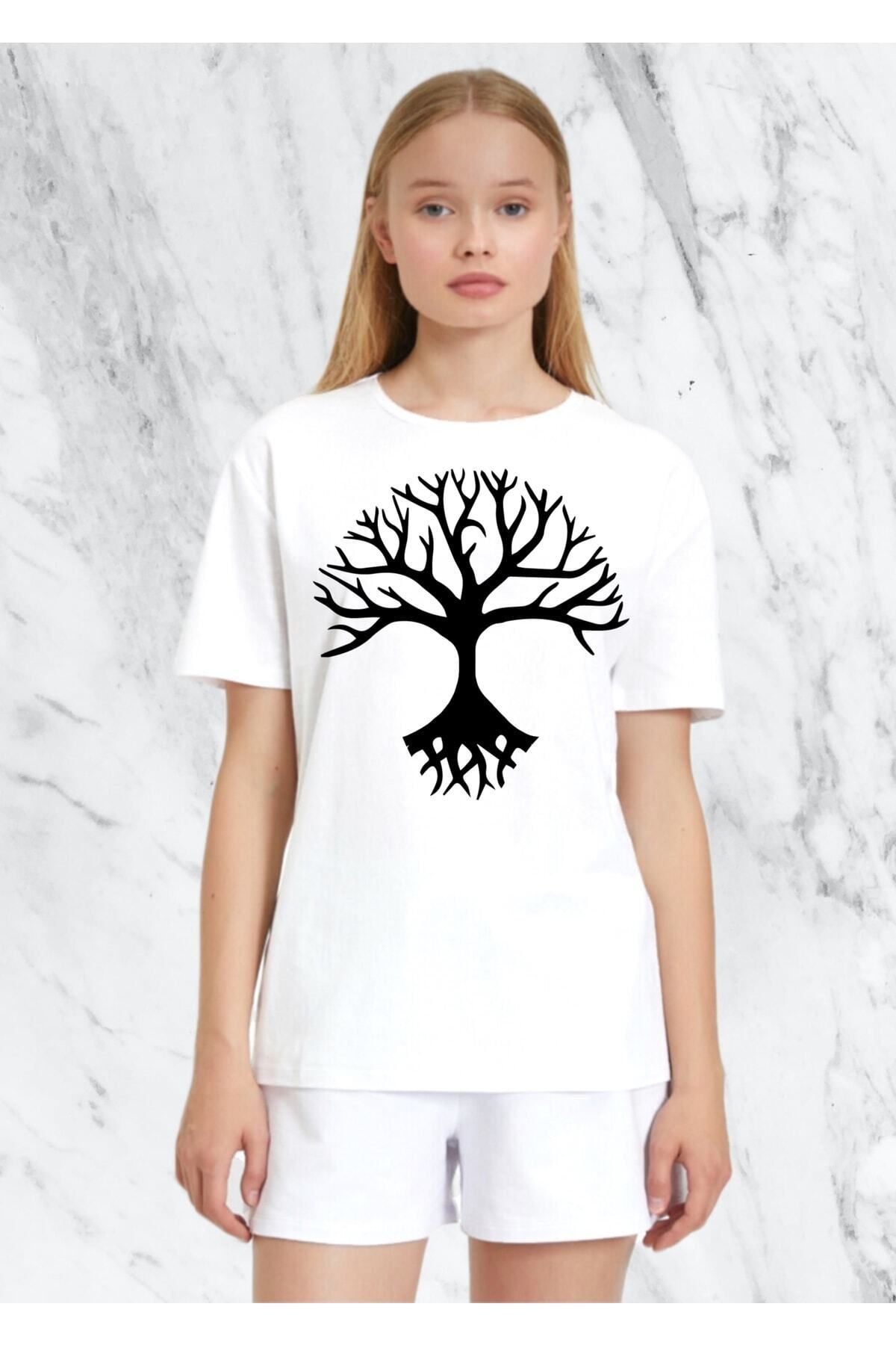 donamod Kadın Ağaç Özel Tasarım Regular Tshirt