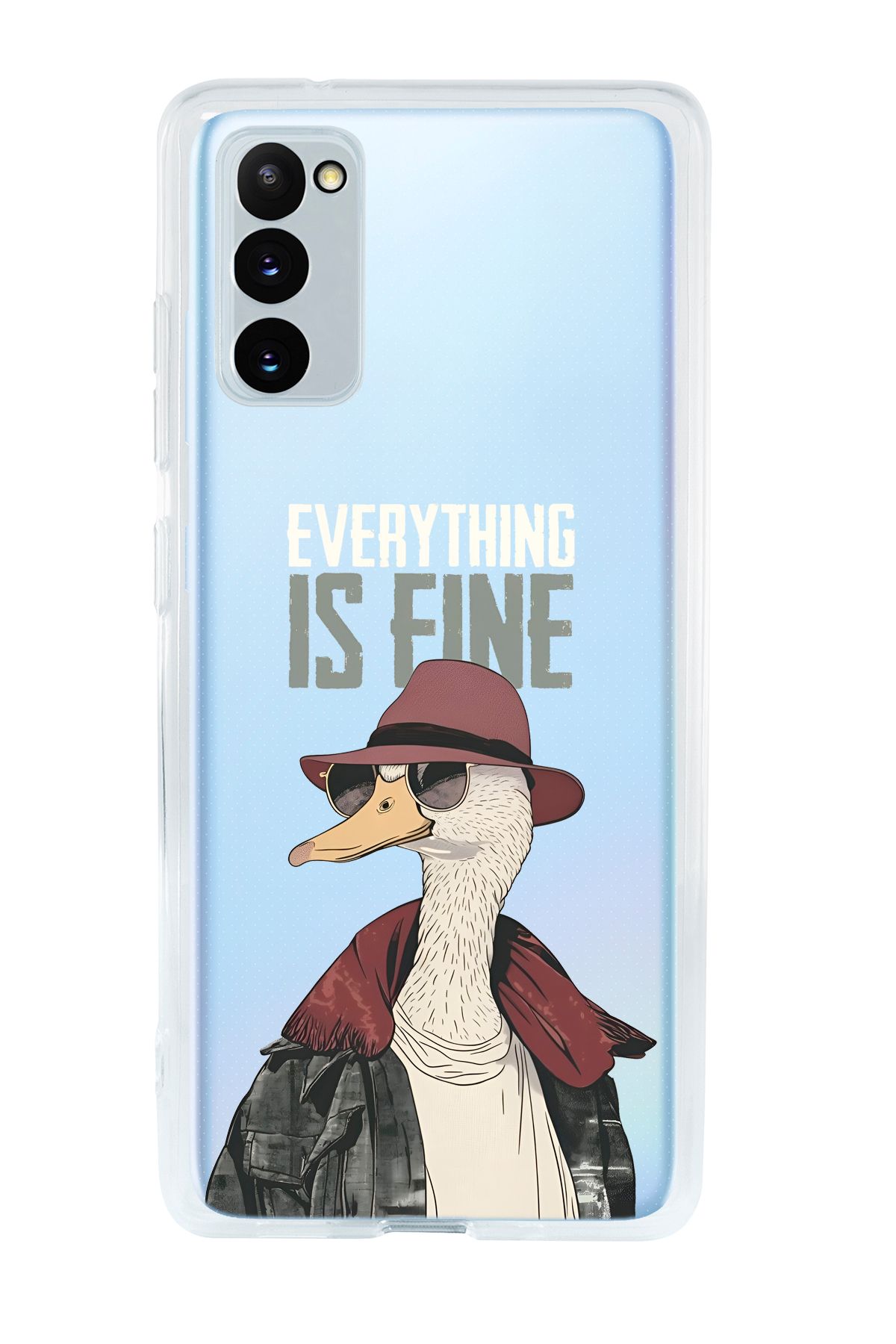 mooodcase Galaxy S20 FE Uyumlu Everything is Fine Desenli Şeffaf Silikonlu Telefon Kılıfı
