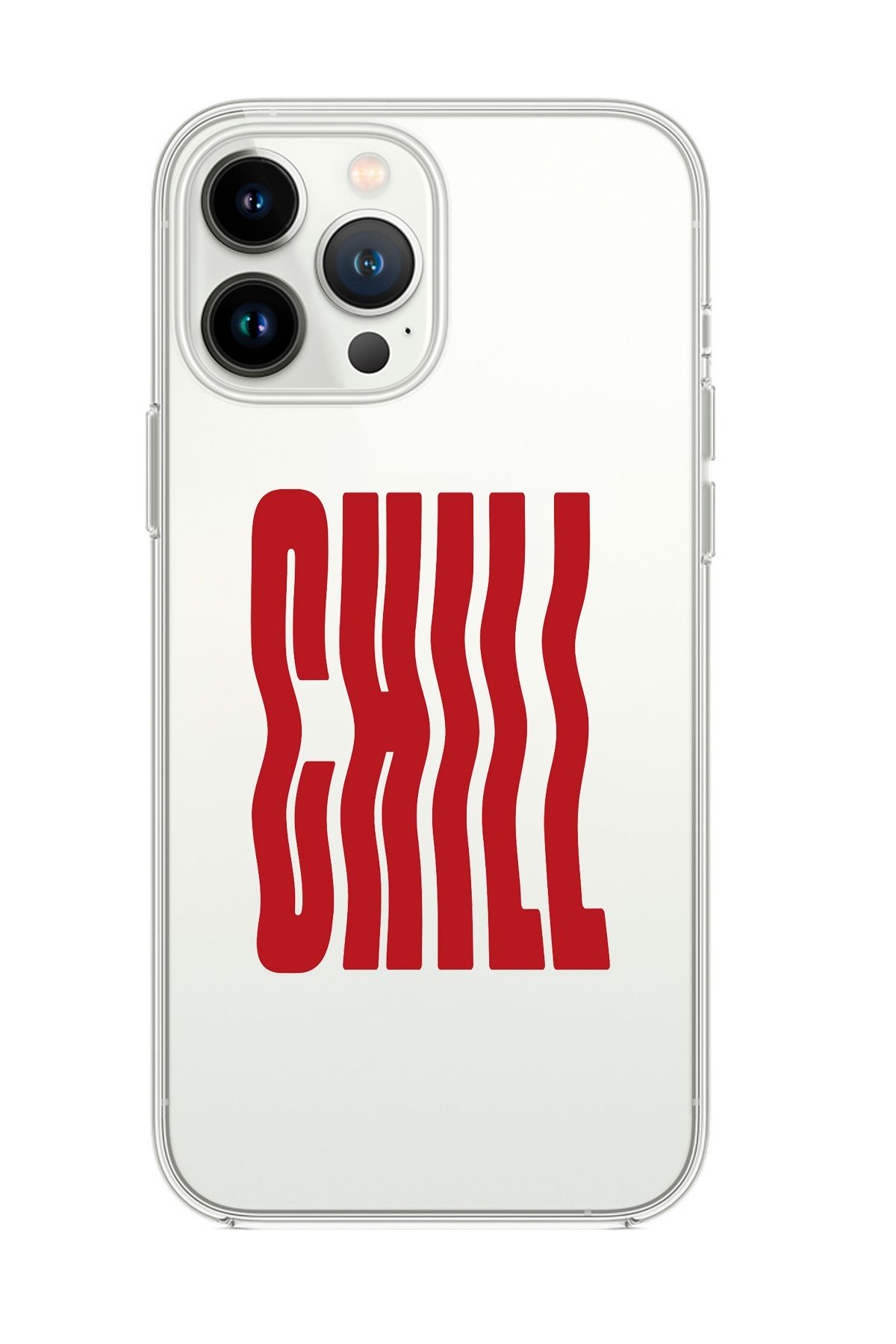 mooodcase iPhone 15 Pro Uyumlu Chill Desenli Şeffaf Silikonlu Telefon Kılıfı