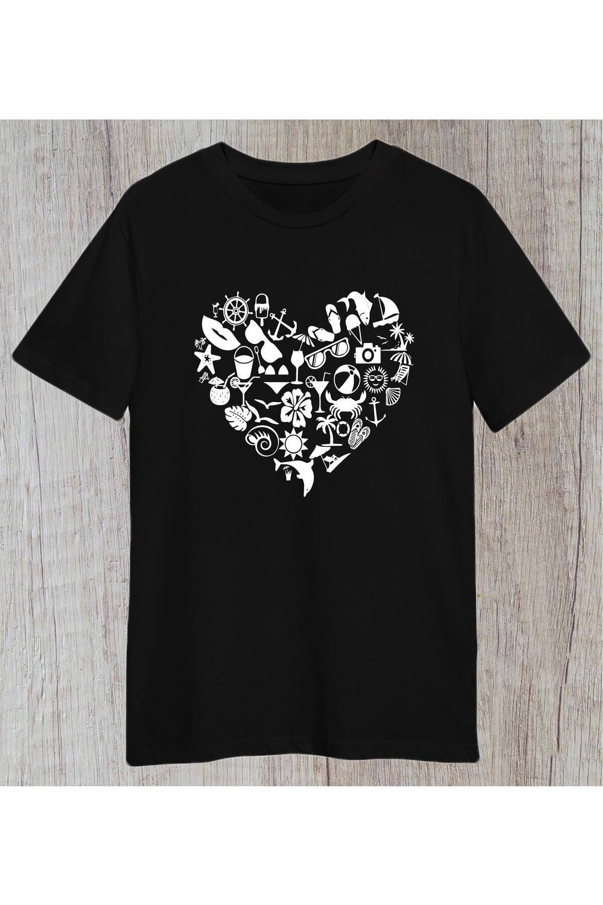 donamod Kalpli Yaz Plaj Deniz Kumsal Bikini Parti Tatil Tshirt
