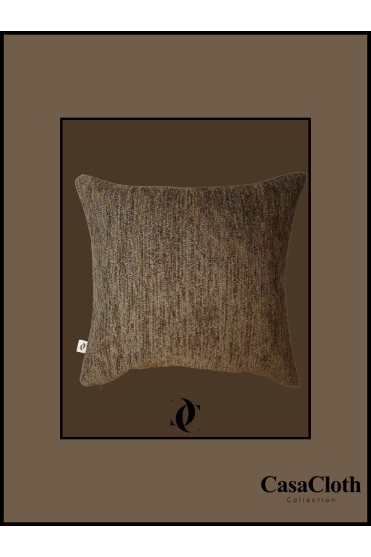 CASACLOTH " Elaya " Dekoratif Dolgulu Kırlent 45x45 cm (İç Yastık Dahil) - Kahverengi