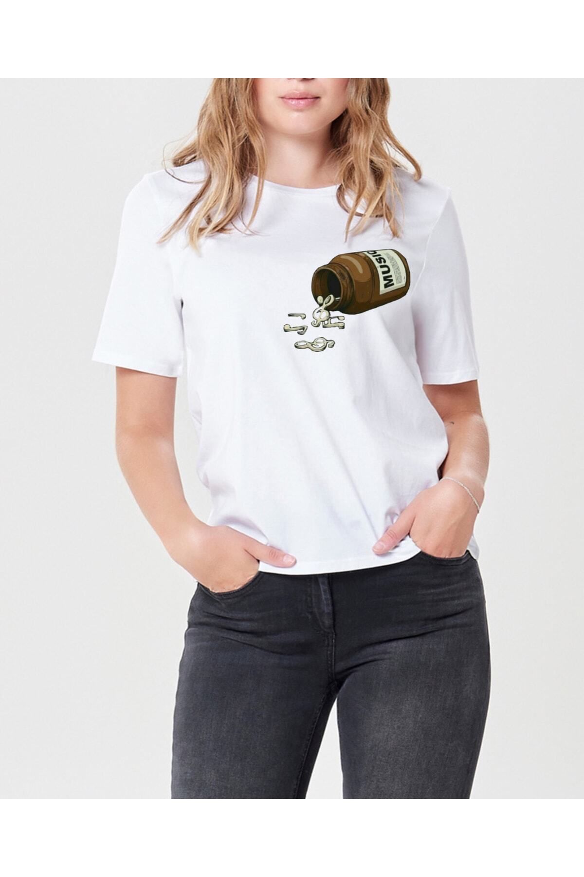 donamod Regular Unisex Müzik Sakinleştirici Beyaz Tshirt