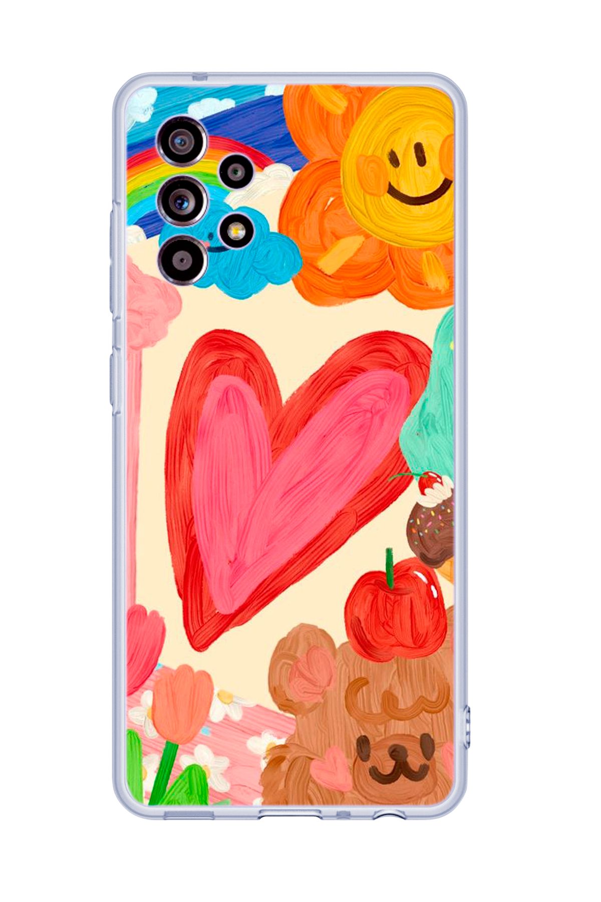 mooodcase Galaxy A73 Uyumlu Funny Desenli Şeffaf Silikonlu Telefon Kılıfı