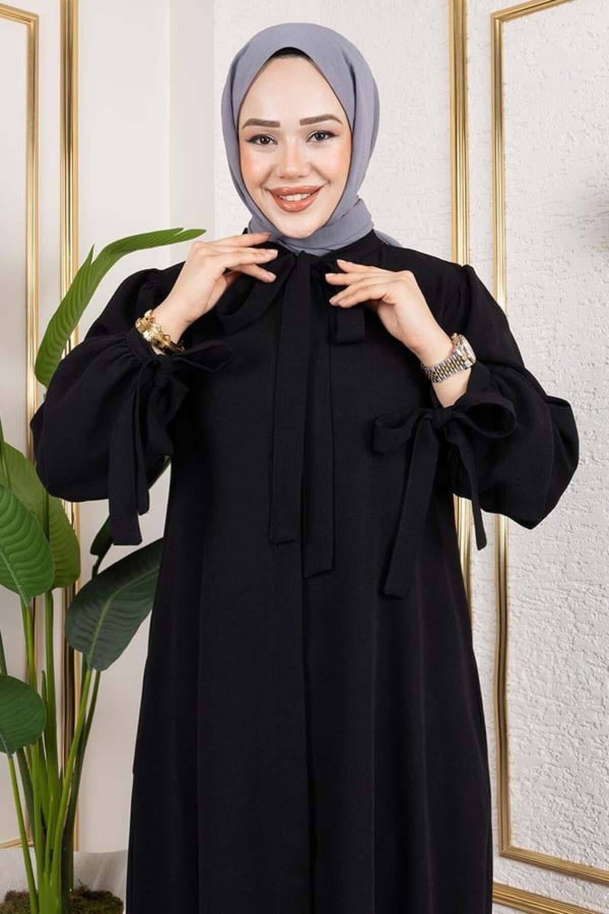 ORCHID Manşeti Bağcıklı Elbise Ferace