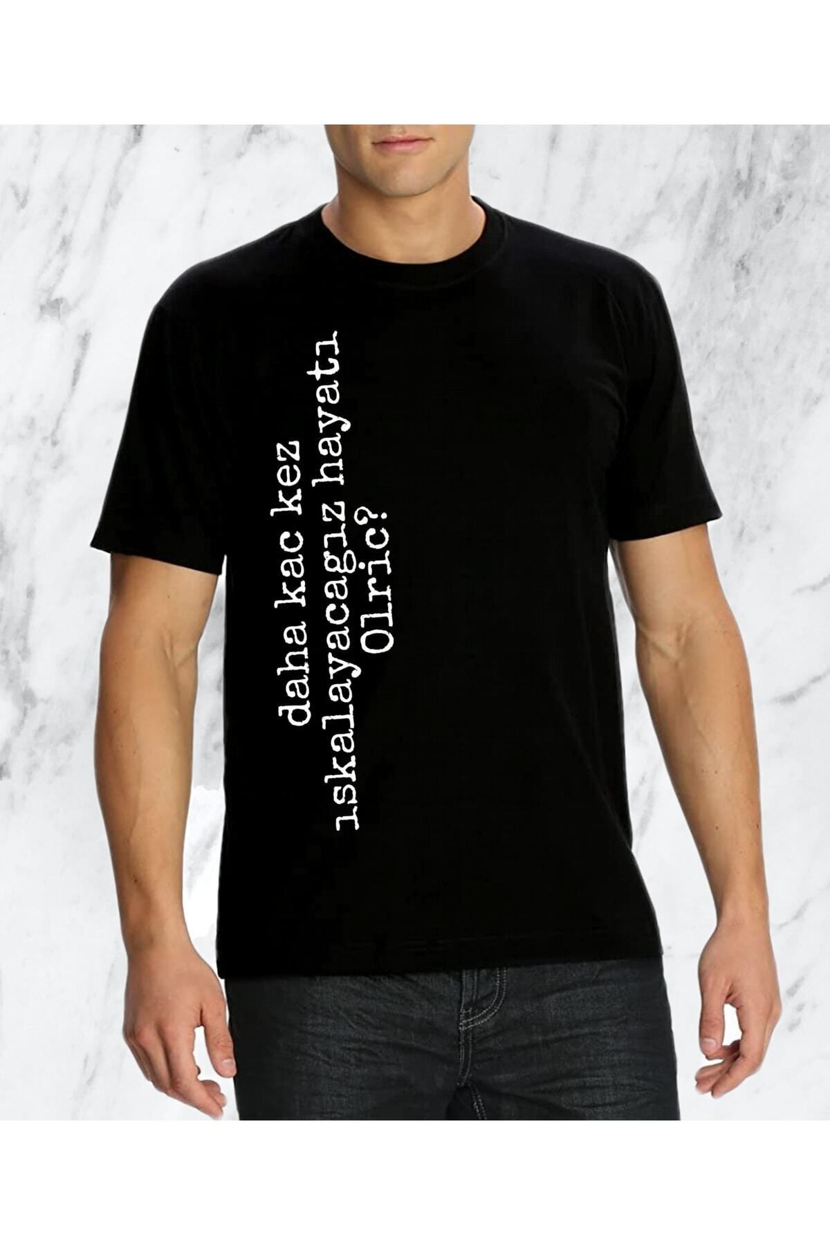 donamod Erkek Olric Tasarımlı Siyah Regular Replik Tshirt