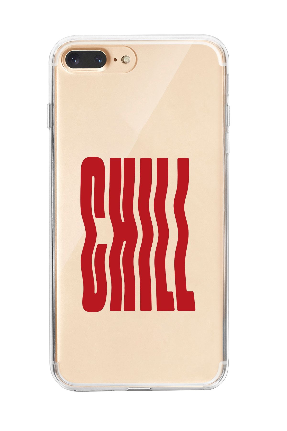 mooodcase iPhone 7 Plus / 8 Plus Uyumlu Chill Desenli Şeffaf Silikonlu Telefon Kılıfı