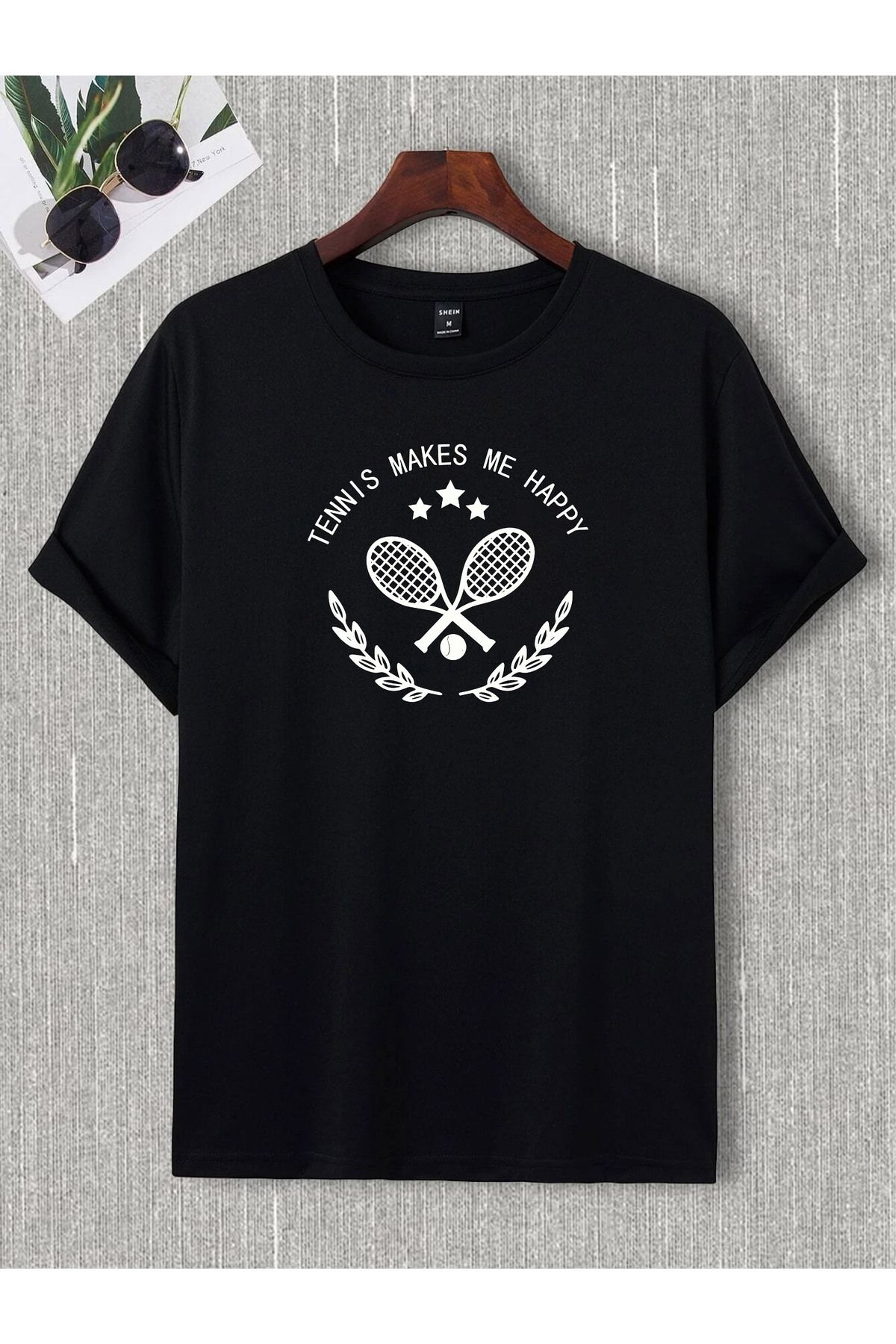 donamod Unisex Oversize Tenis Tennis Raket File Top Sever Hediye Doğum Günü Arkadaş Tişört T shirt