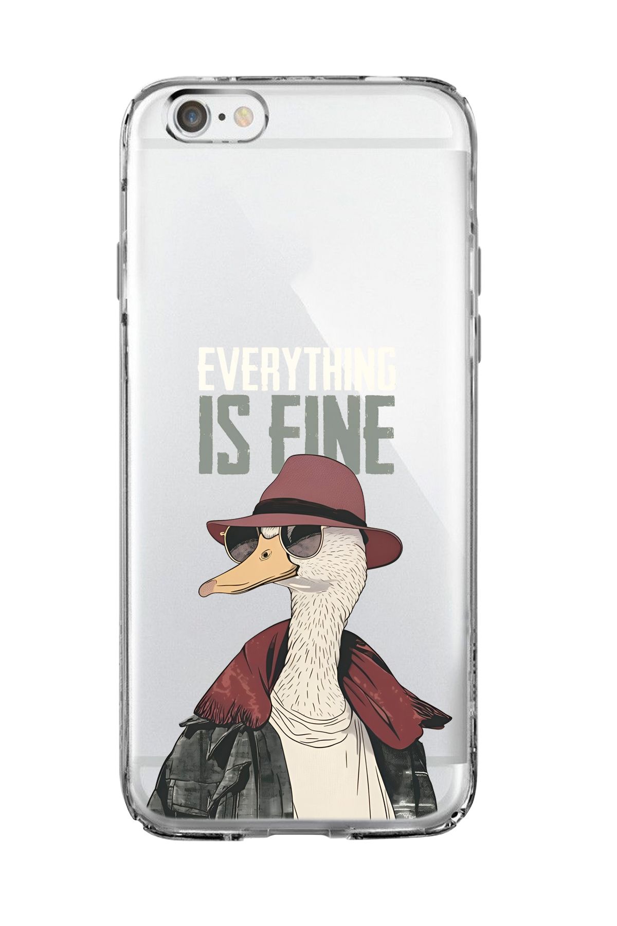 mooodcase iPhone 6 / 6s Uyumlu Everything is Fine Desenli Şeffaf Silikonlu Telefon Kılıfı