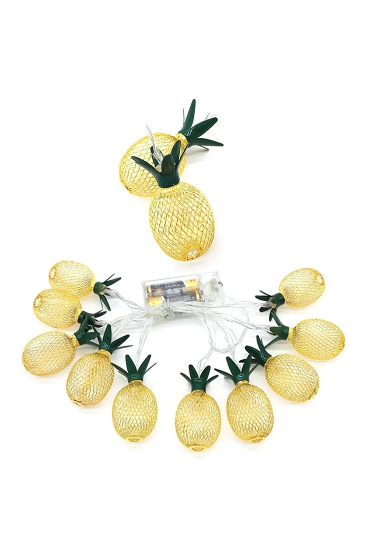 RiverWorld River World 2 Kademeli 10 Ledli 2 Metrelik Pilli Led Işık Ananas Model