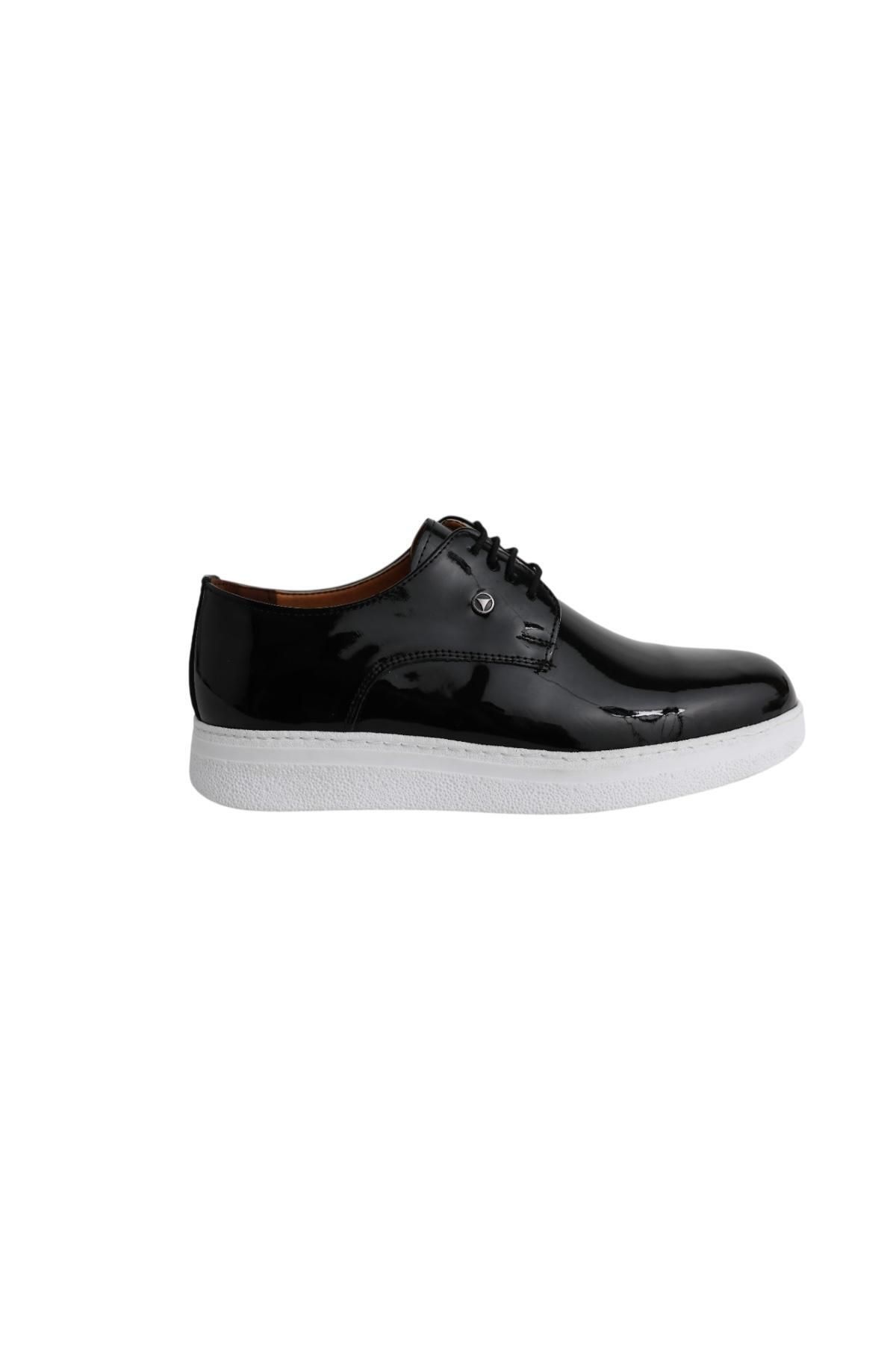 Greyybull Shoes siyah klasik parlak rugan ayakkabı-düğün ayakkabısı