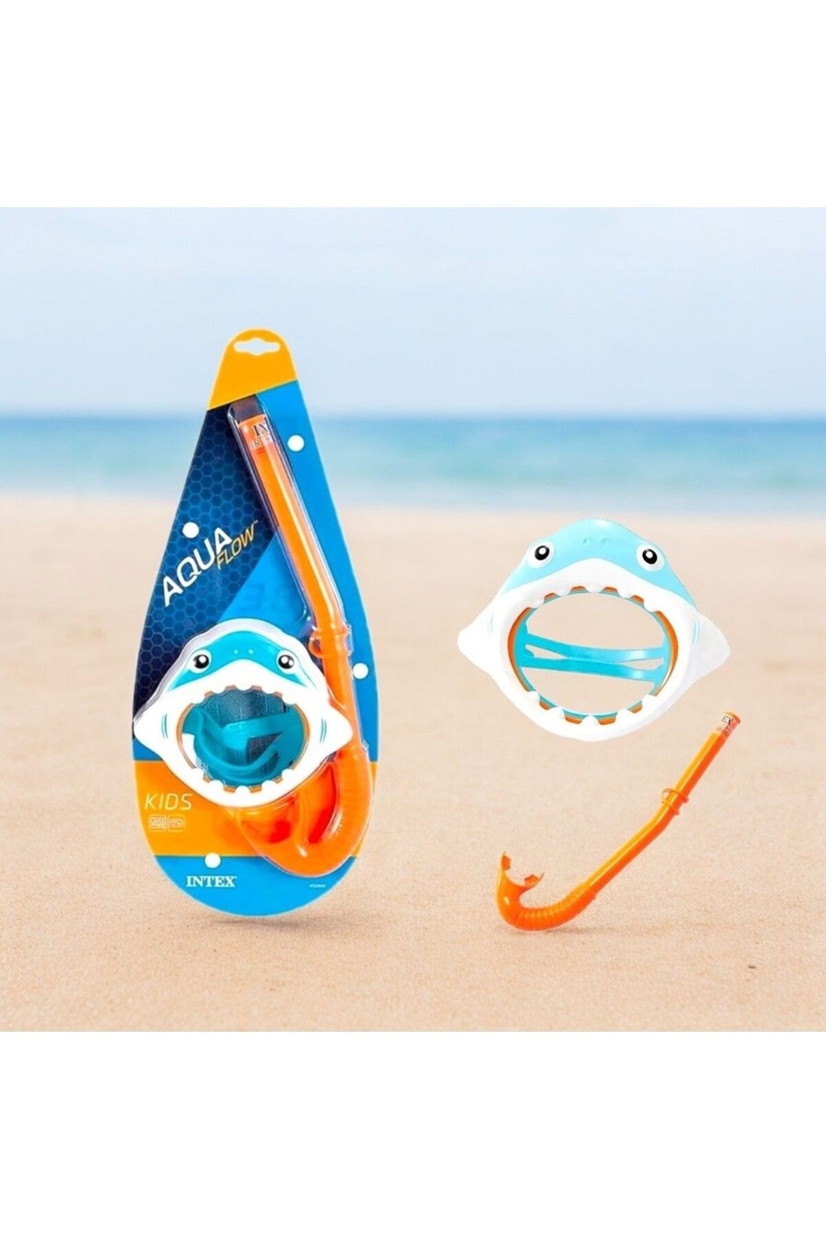 Intex Köpekbalığı Maske ve Şnorkel Set - Çocuk Snorkel Seti - Köpekbalığı Dalış Maskesi -Deniz Gözlüğü Set