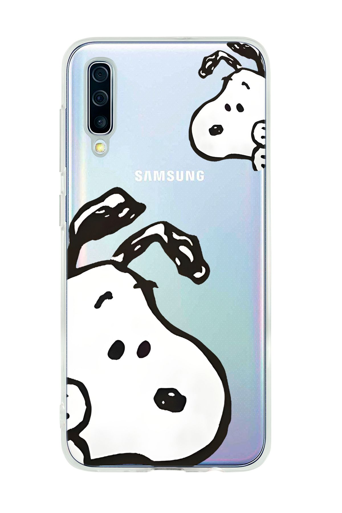 mooodcase Galaxy A50 Uyumlu Cool Doggo Desenli Şeffaf Silikonlu Telefon Kılıfı