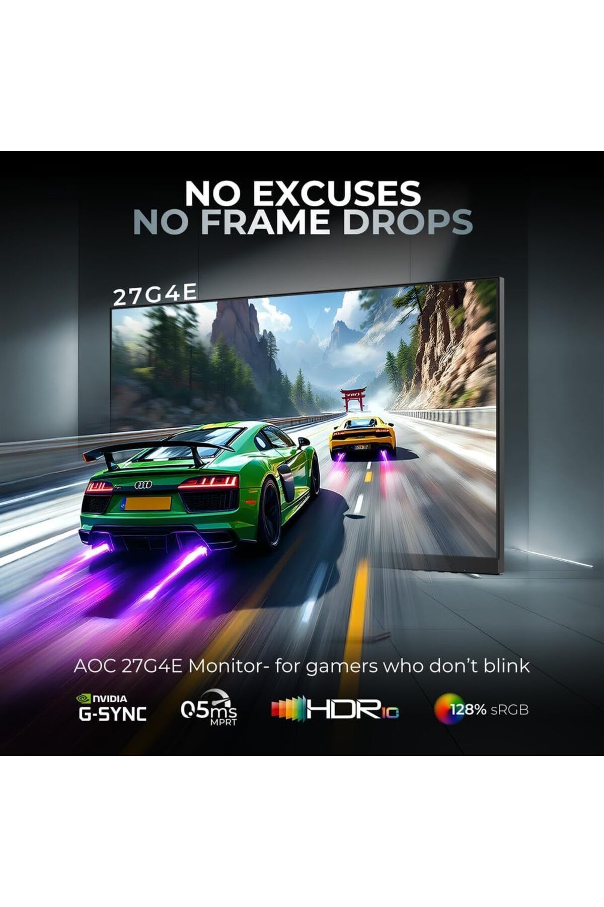 Aoc-24" 24g4e 180hz Fast Ips Gaming Monitor 6
