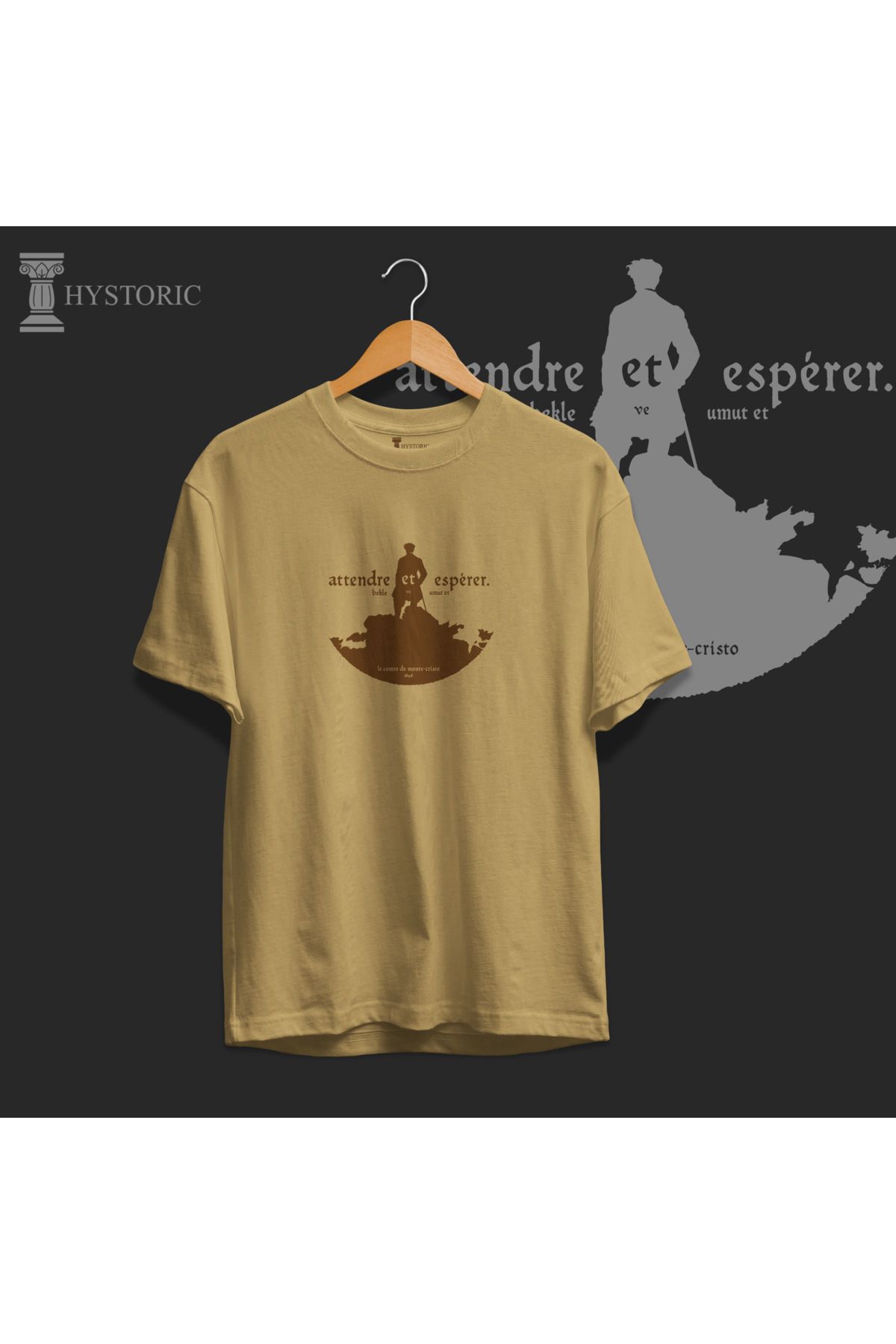 Hystoric Wear Monte Cristo Kontu Baskılı Basic Tişört
