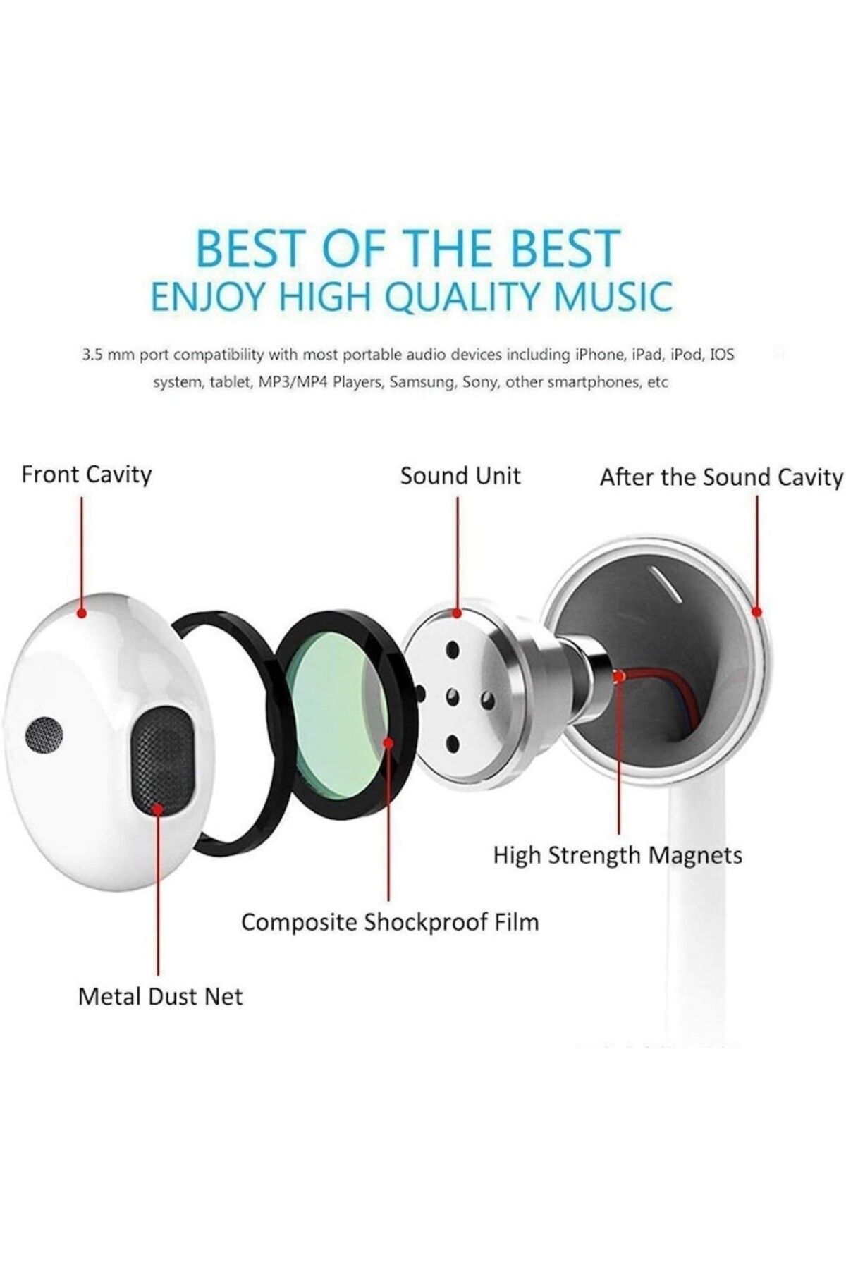 MACVI-Macvi® headphones with microphone and volume control, noise-isolating, compatible with iPhone 5