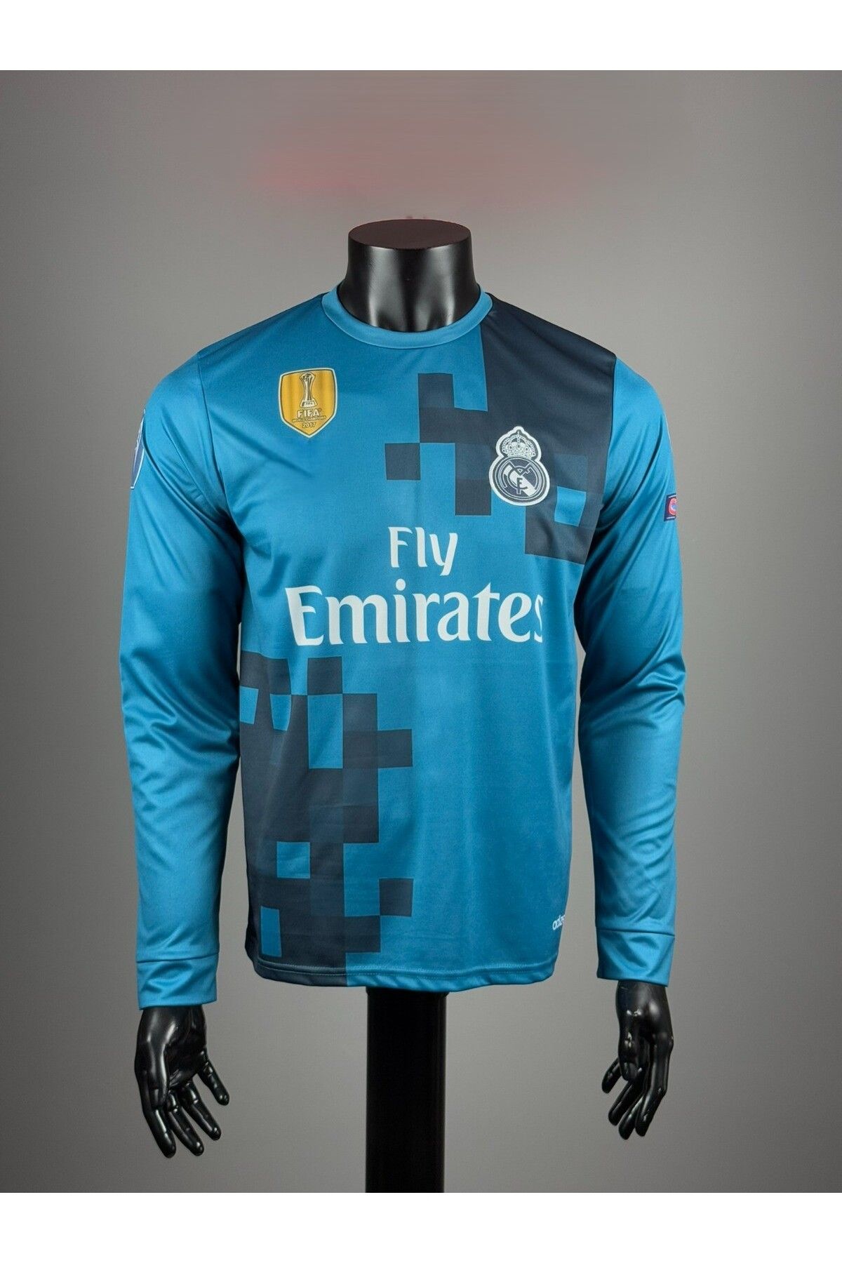 After Party Ş.ligi Real Madri'd Ronaldo 2018 turkuaz futbol Yetişkin uzun kollu forması VS SPOR ATLET