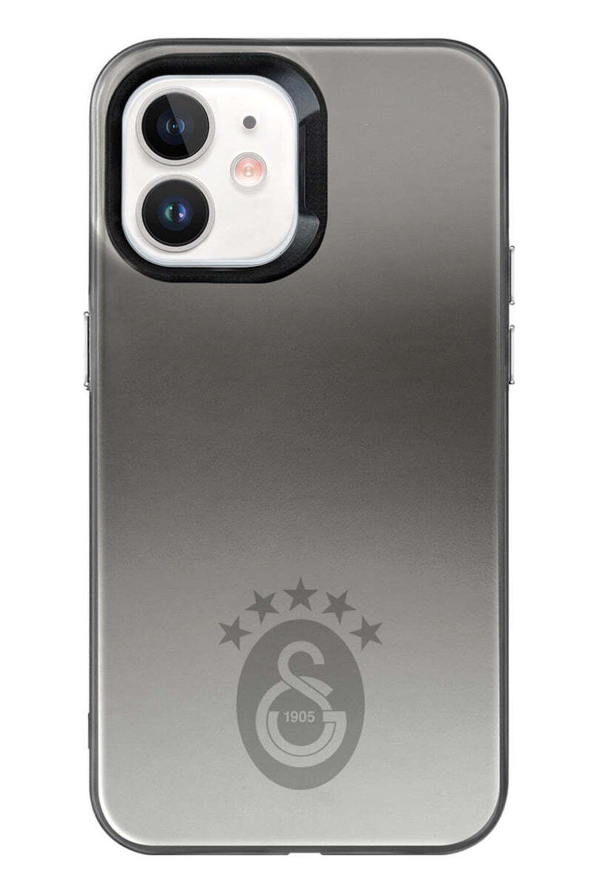 Galatasaray iPhone 12 Uyumlu Galatasaray 5 Yıldız Tek Renk Arma Premium Lisanslı Telefon Kılıfı