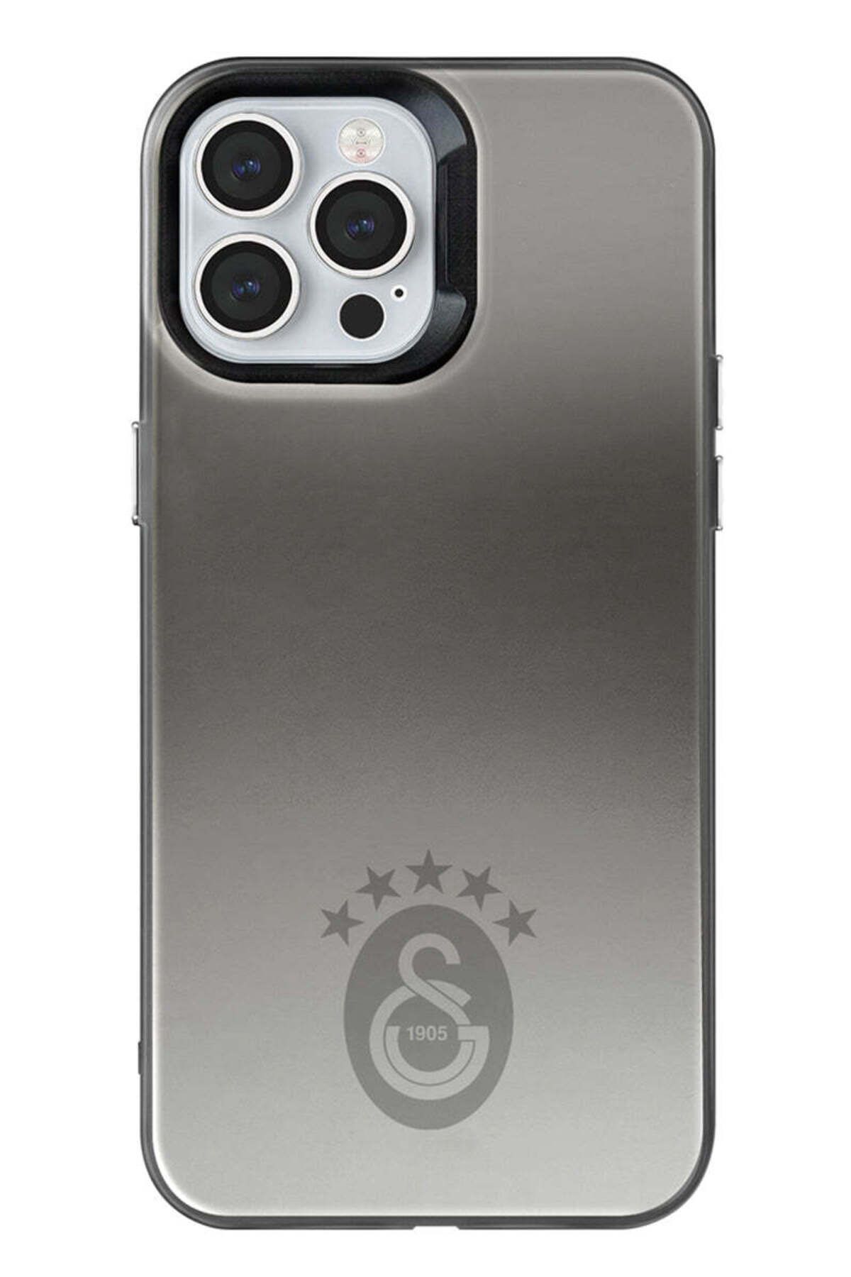 Galatasaray iPhone 13 Pro Max Uyumlu Galatasaray 5 Yıldız Tek Renk Arma Premium Lisanslı Telefon Kılıfı