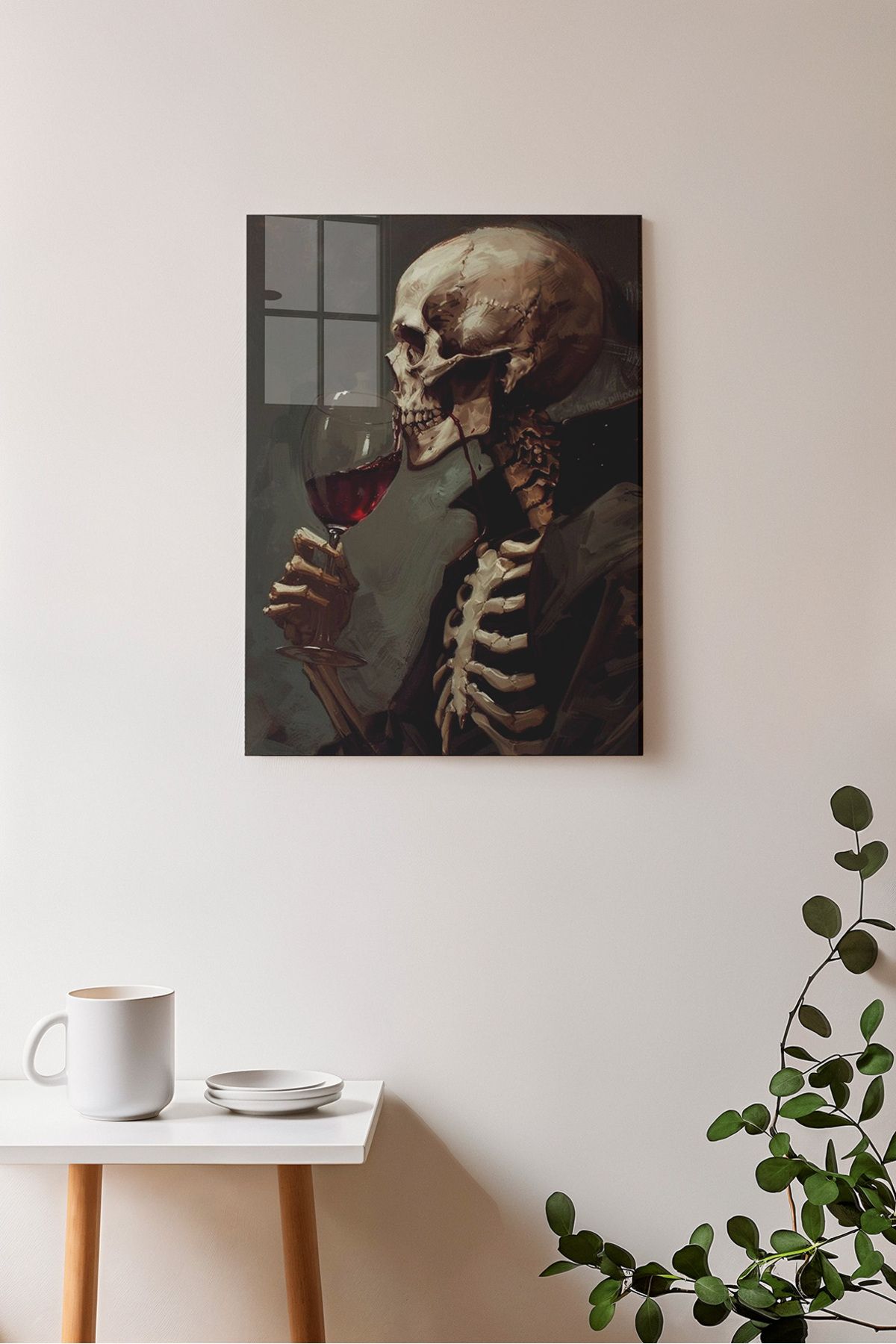 Ayabak Metal Poster Gotik İskelet - Dekoratif - Hediyelik Çerçevesiz Tablo
