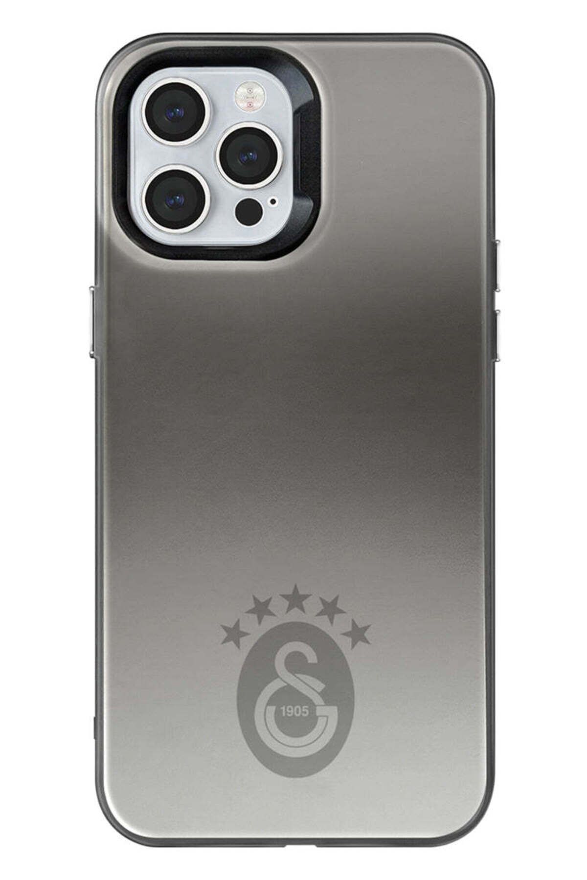 Galatasaray iPhone 12 Pro Max Uyumlu Galatasaray 5 Yıldız Tek Renk Arma Premium Lisanslı Telefon Kılıfı