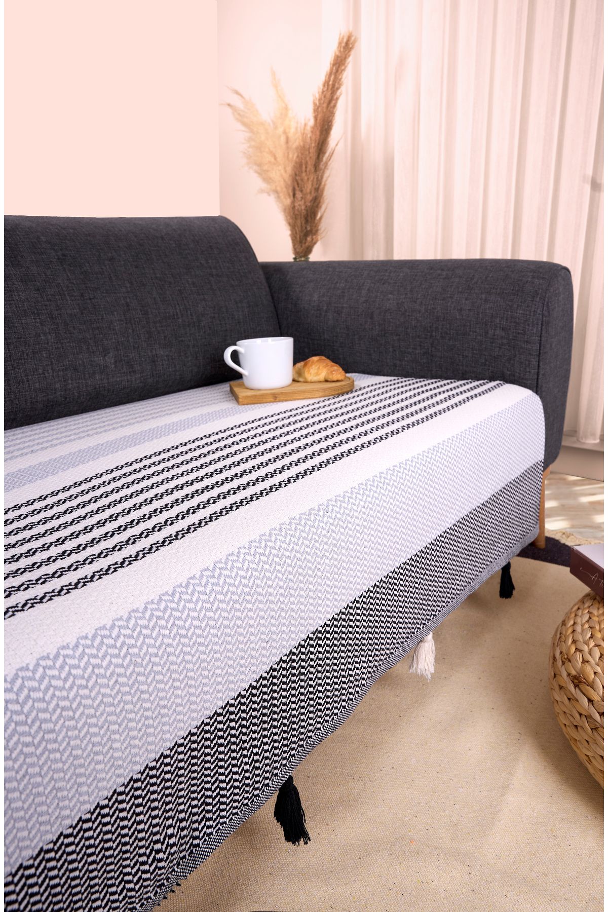 Akaystore Noreya Oturma Yerini Kapatan 115x220 Koltuk Örtüsü Pamuklu | Modern ve Şık | Basic | Zarif Tasarım