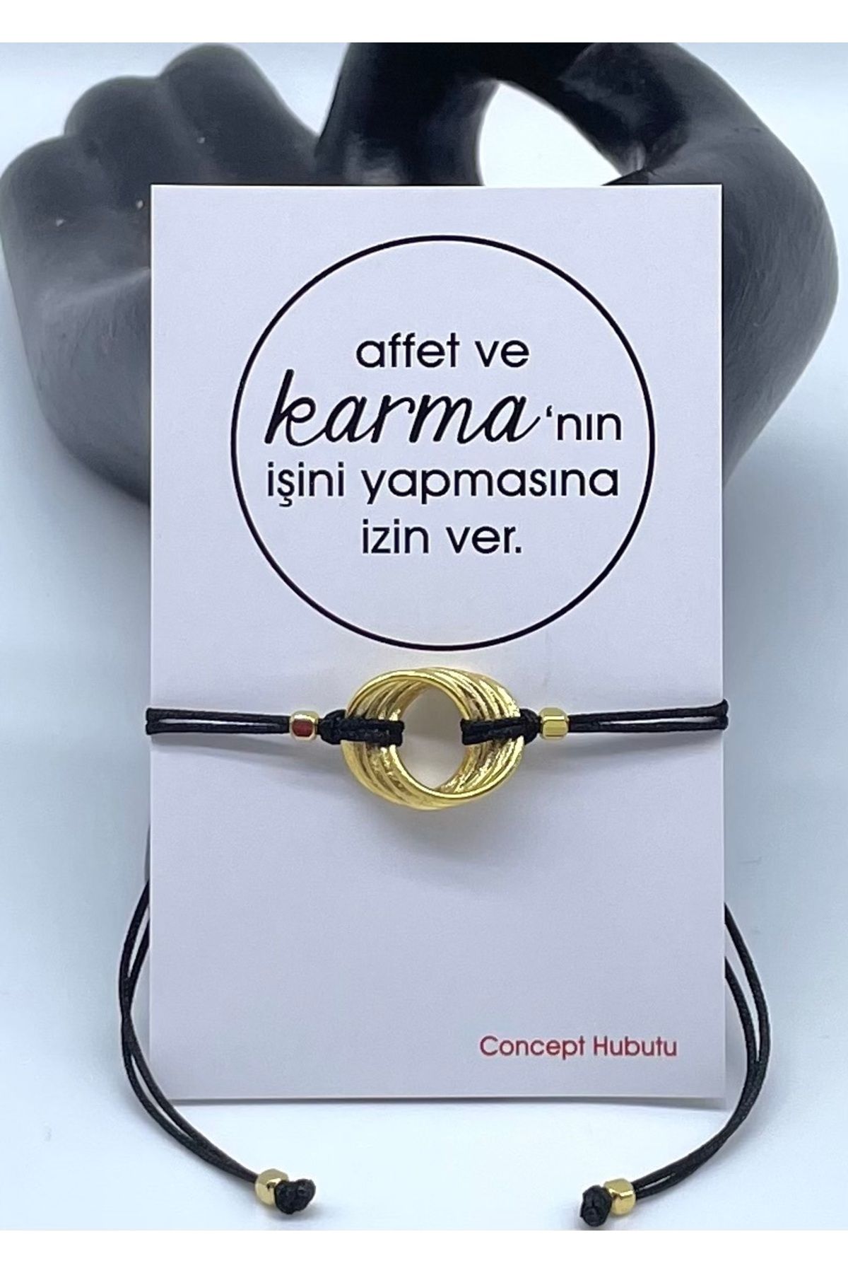 Concept HuBuTU Karma Felsefesi Siyah İp Halhal