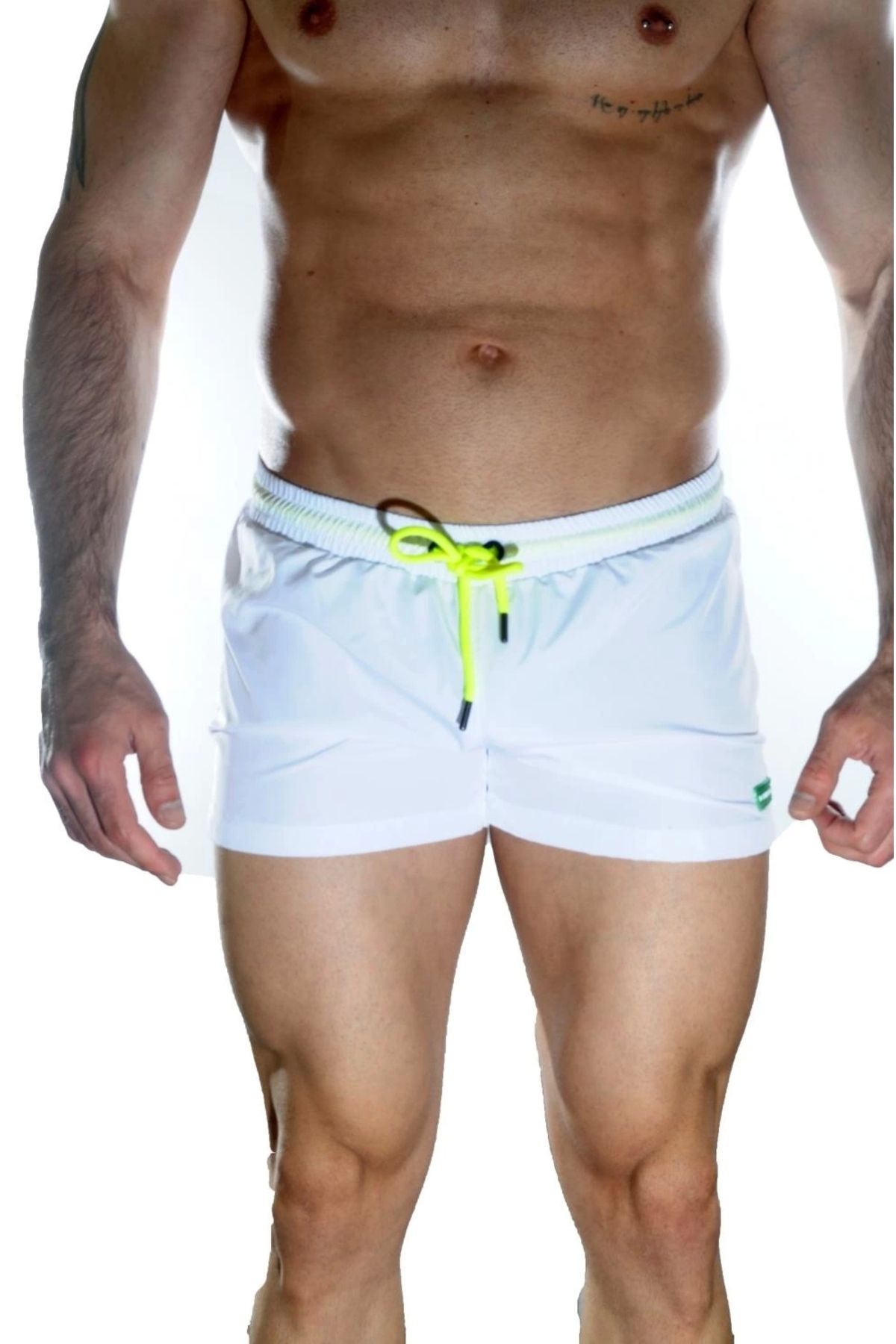 GiyimCity Erkek Beyaz Mini Mayo Short