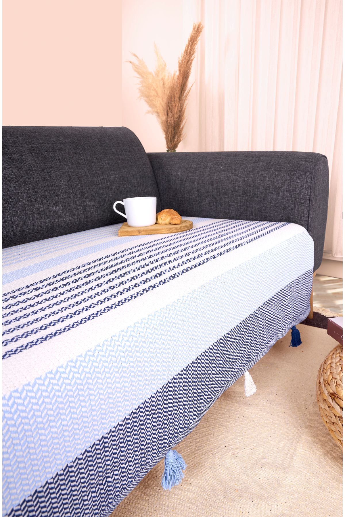 Akaystore Noreya Oturma Yerini Kapatan 115x220 Koltuk Örtüsü Pamuklu | Modern ve Şık | Basic | Zarif Tasarım