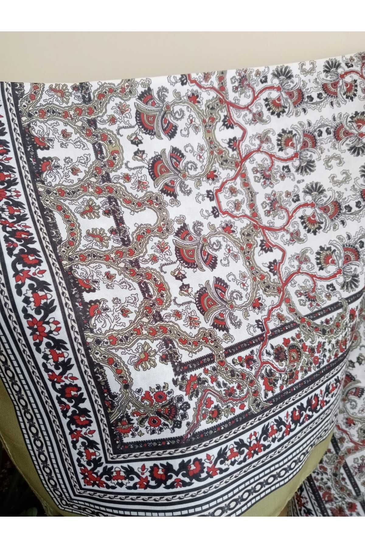 Sina İpek Pamuklu Etnik Desenli Soft Şal