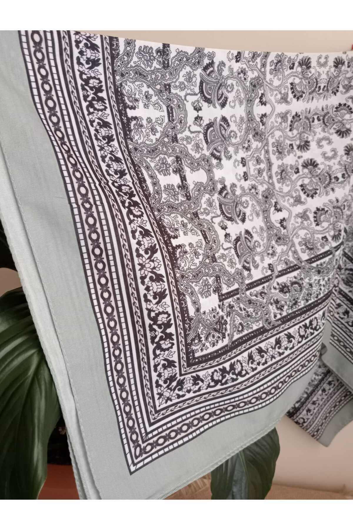 Sina İpek Pamuklu Etnik Desenli Soft Şal