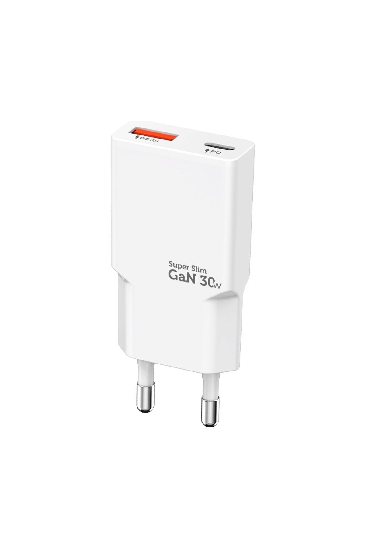 EN SİGA 30W Süper Ince Hızlı Şarj Adaptörü 1x Usb-A + 1x Usb-C Pd 30W & Qc 3.0 Destekli Şarj Cihazı