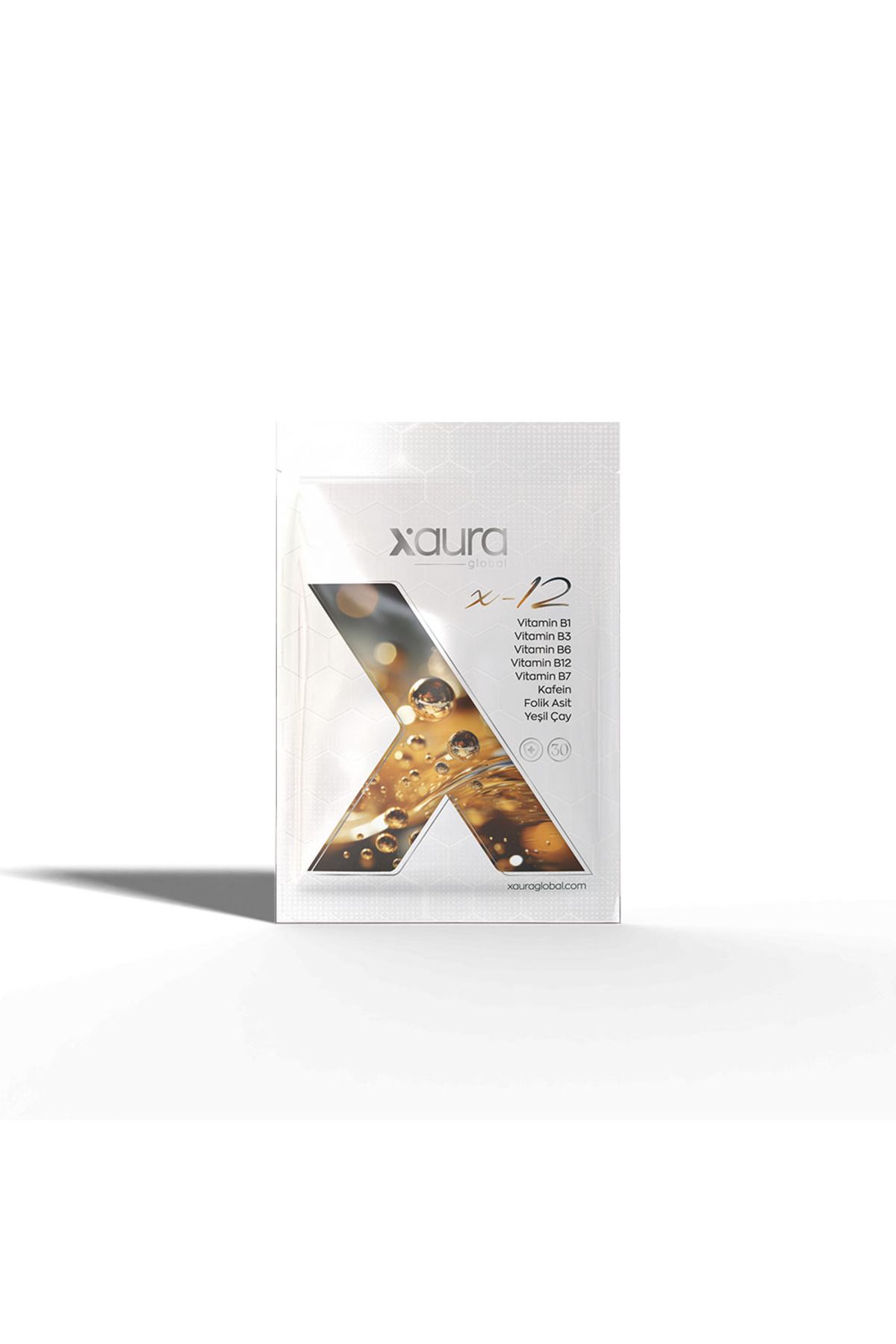 xaura X-12 Transdermal Bant – B Vitamin Kompleksi, Kafein ve Yeşil Çay Zindelik Desteği 30 Bant
