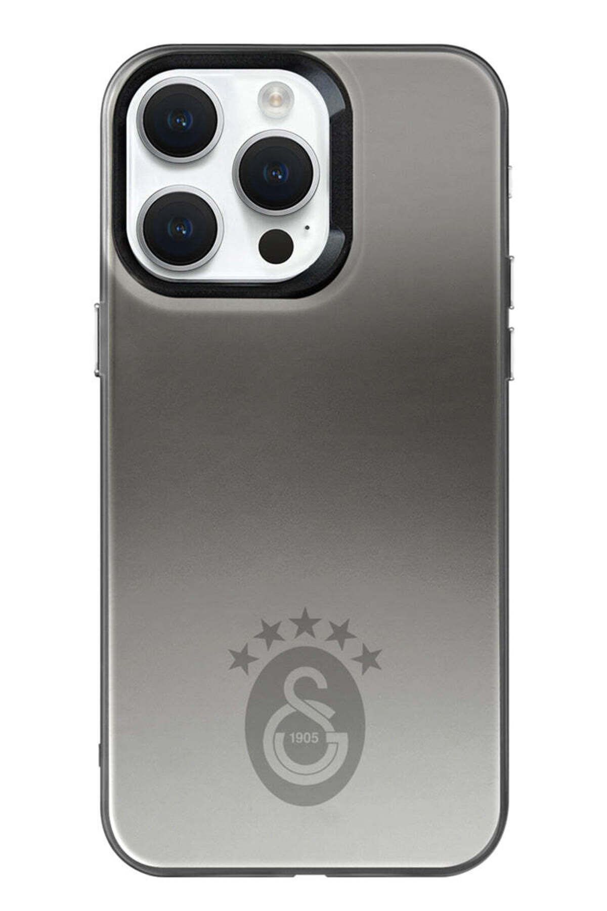 Galatasaray iPhone 15 Pro Max Uyumlu Galatasaray 5 Yıldız Tek Renk Arma Lisanslı Telefon Kılıfı