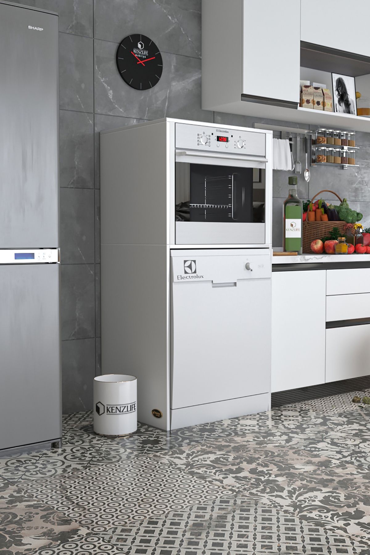 ankastre fırın&bulaşık makinesi dolabı botan byz 150*70*60 çamaşır makinesi