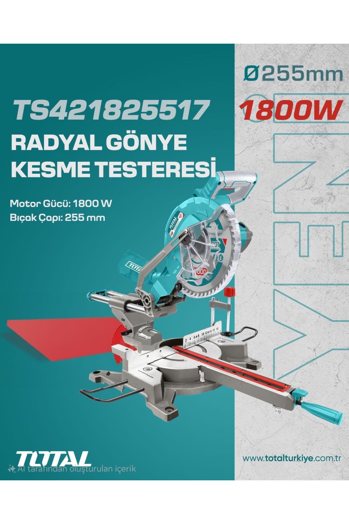 TOTAL RADYAL GÖNYE KESME TESTERESİ TS421825517