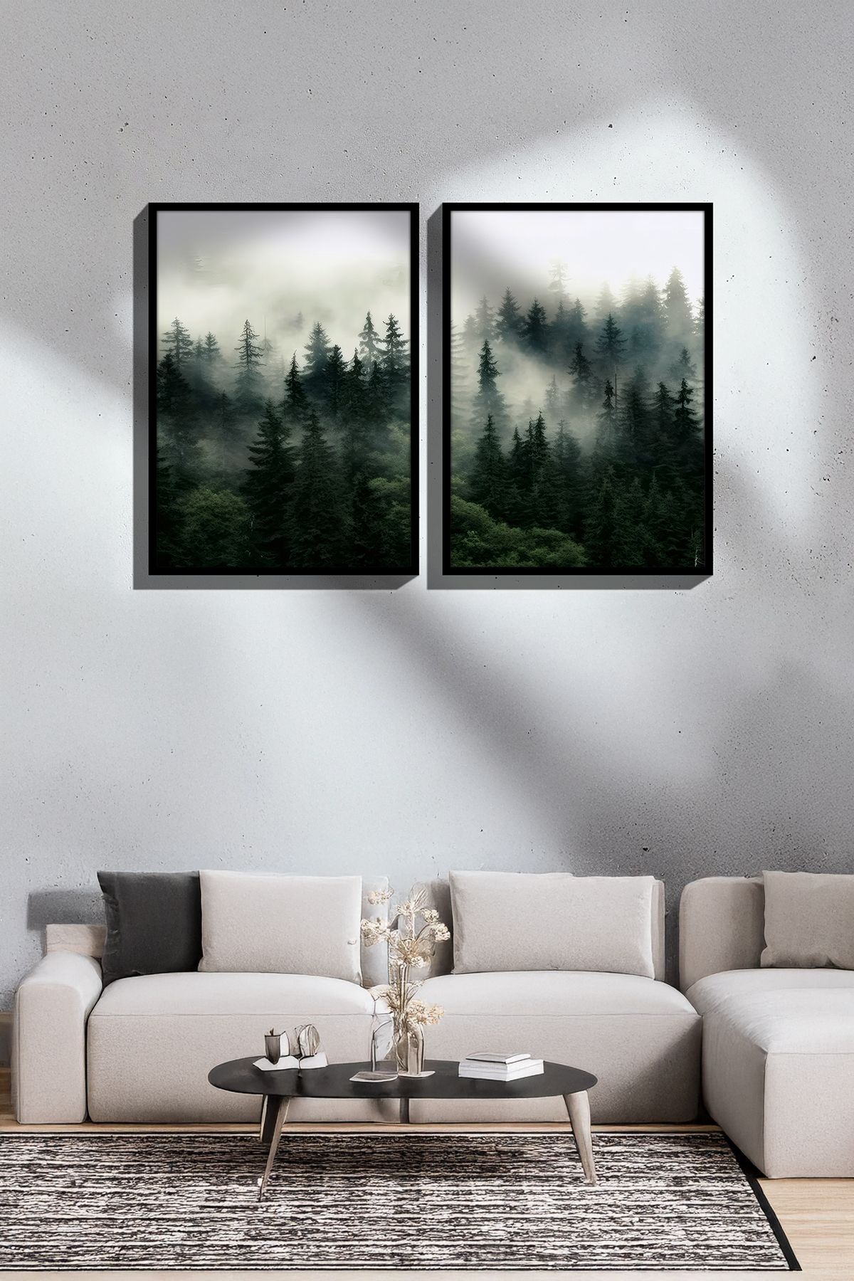 Artavessa 2 Parça Gerçek Siyah Renkli Çerçeveli Tablo Seti - Model 19