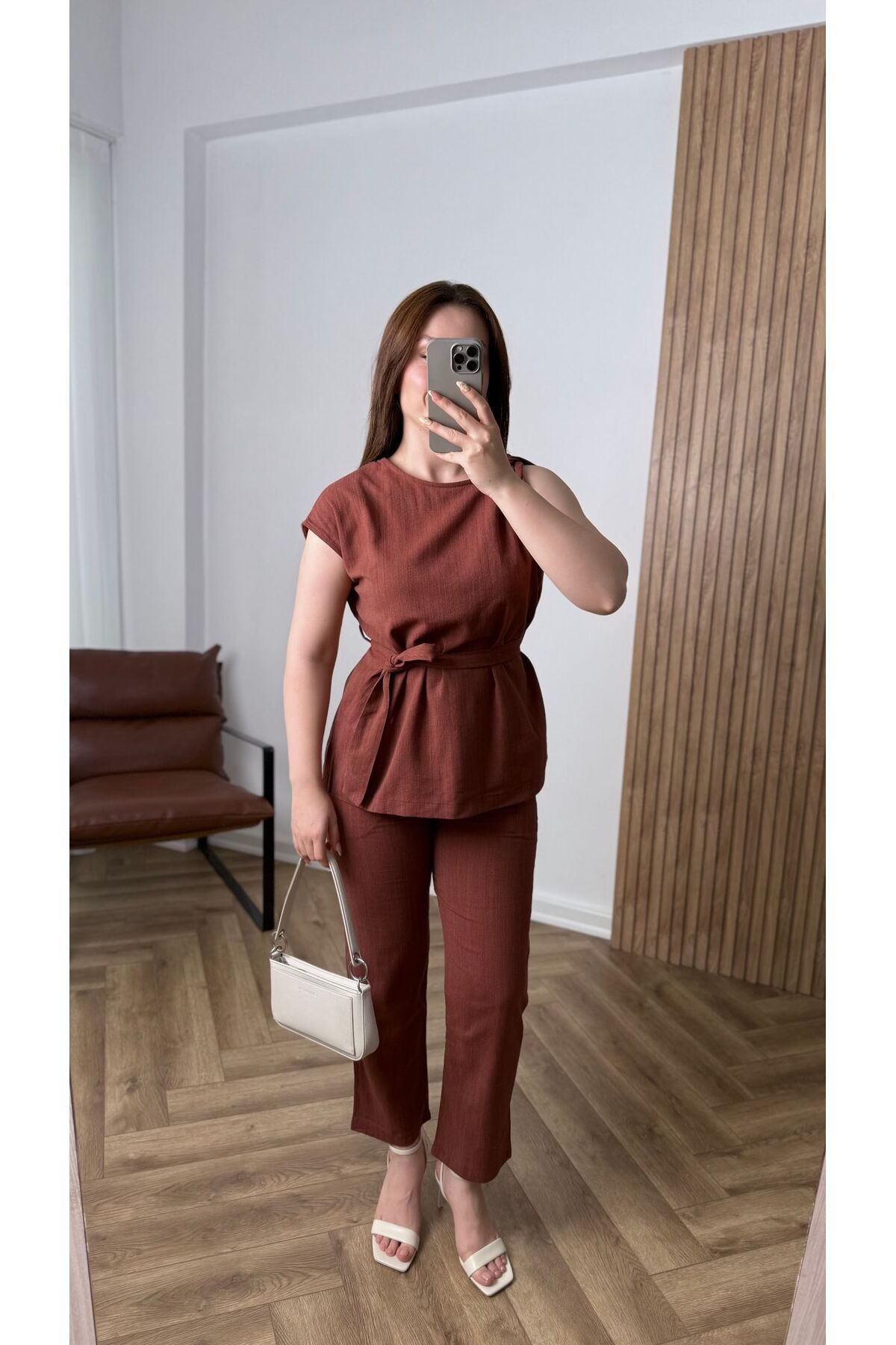songül özdeş Yeni Sezon Premium Keten Bağlamalı Takım