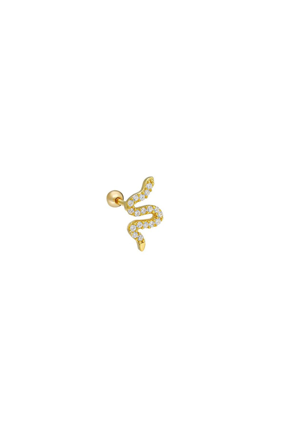 beonejewelry ZİRKON TAŞLI SNAKE PİERCİNG | 925 GÜMÜŞ