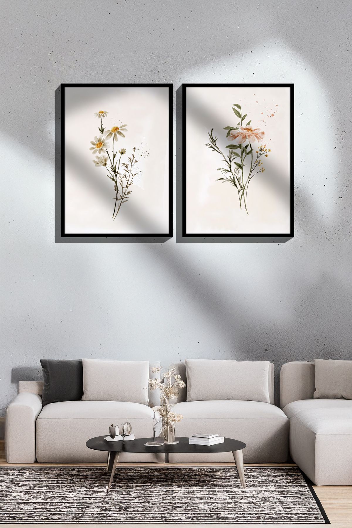 Artavessa 2 Parça Gerçek Siyah Renkli Çerçeveli Tablo Seti - Model 14