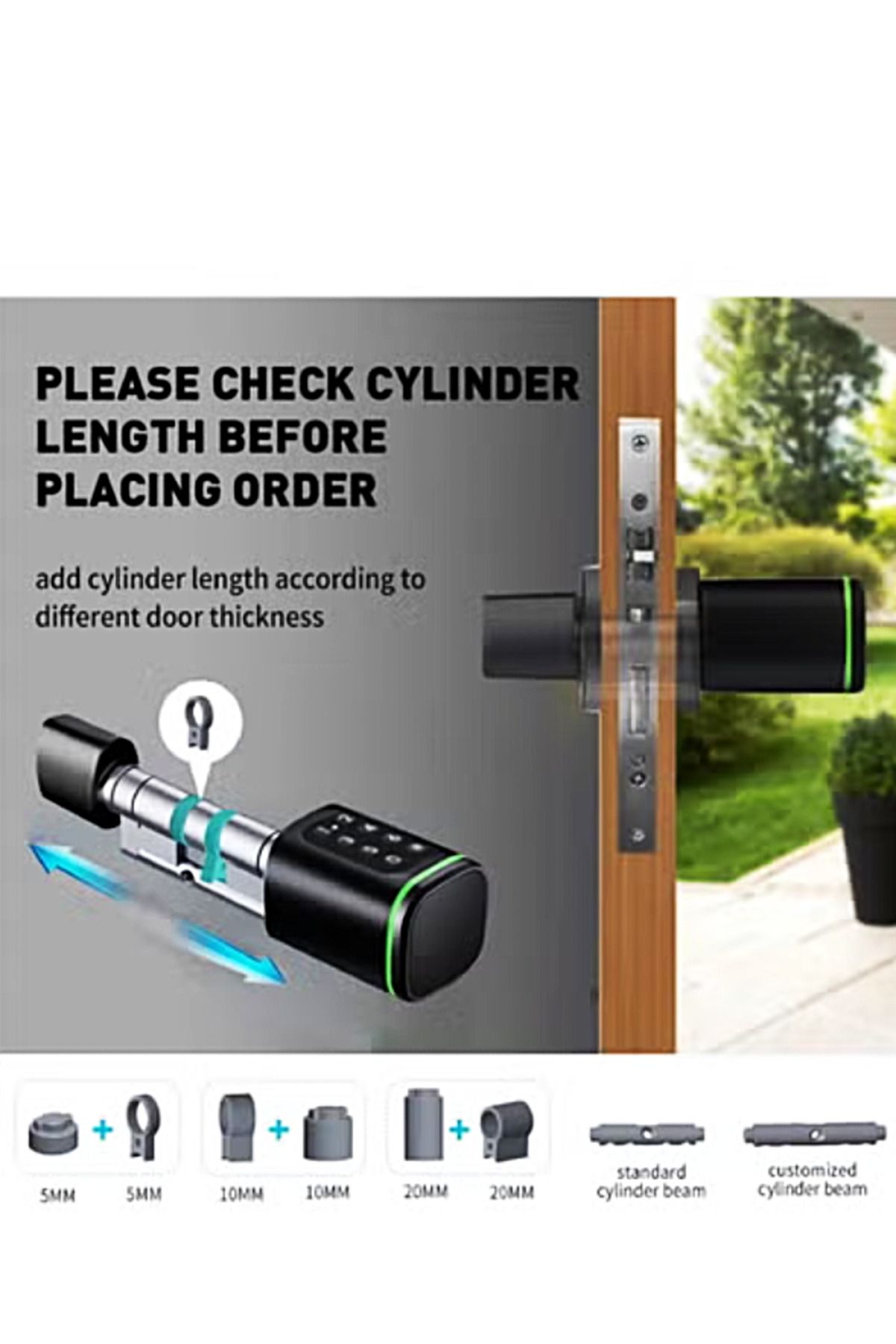 DarTech-Dartek Smart Lock with 4 Opening Methods, Keypad, Compatible with Any Door, Black, Global Version, Smart Home System 3