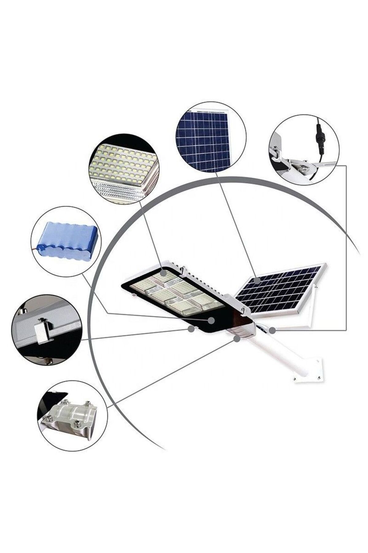 eyemazing-Lampă stradală solară, IP65, senzor de lumină, uimitoare, 100 LED-uri, 80w, telecomandă, 12–16 ore, alb rece 7