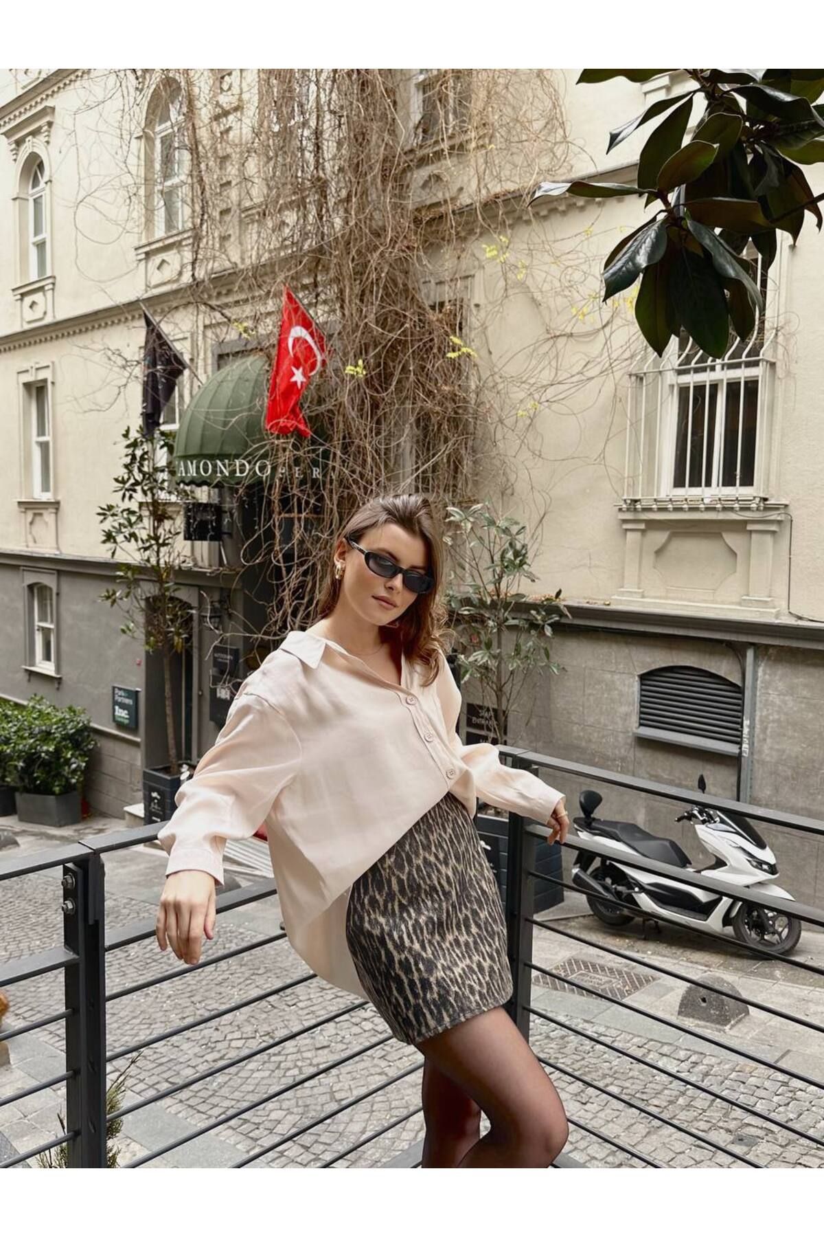 VOLT CLOTHİNG Kadın Oversize Modal Gömlek